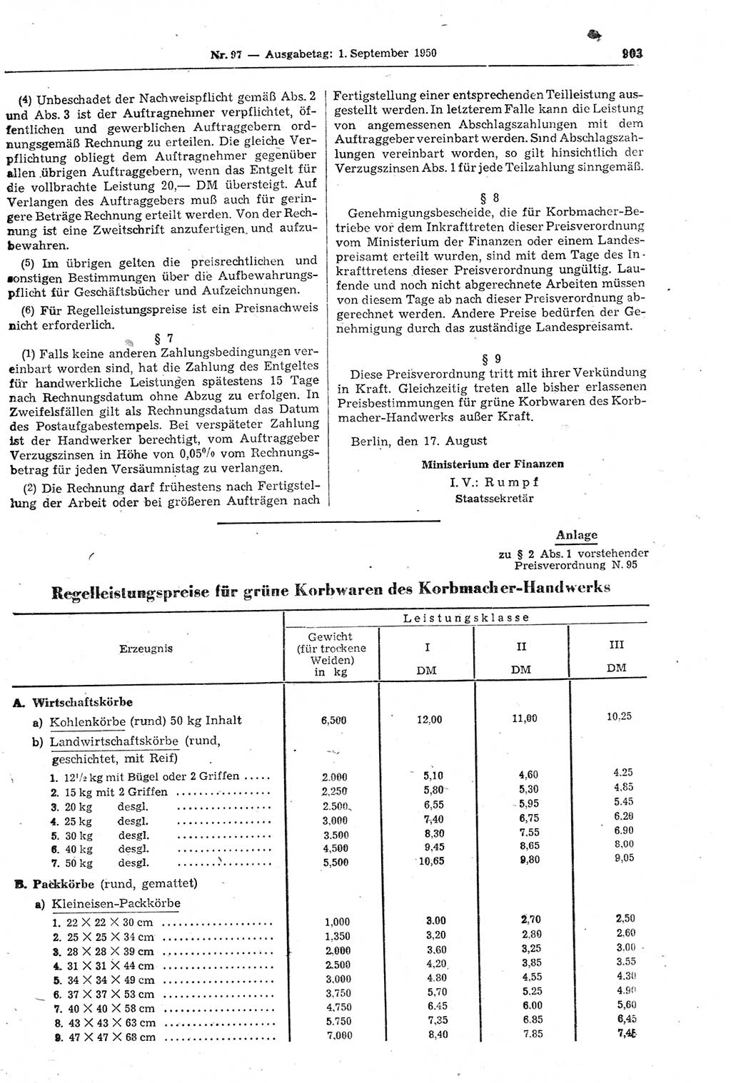 Gesetzblatt (GBl.) der Deutschen Demokratischen Republik (DDR) 1950, Seite 903 (GBl. DDR 1950, S. 903)