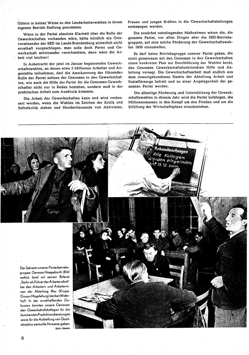 Neuer Weg (NW), Halbmonatsschrift für aktuelle Fragen der Arbeiterbewegung [Zentralkomitee (ZK) Sozialistische Einheitspartei Deutschlands (SED)], 5. Jahrgang [Deutsche Demokratische Republik (DDR)] 1950, Heft 1/6 (NW ZK SED DDR 1950, H. 1/6)