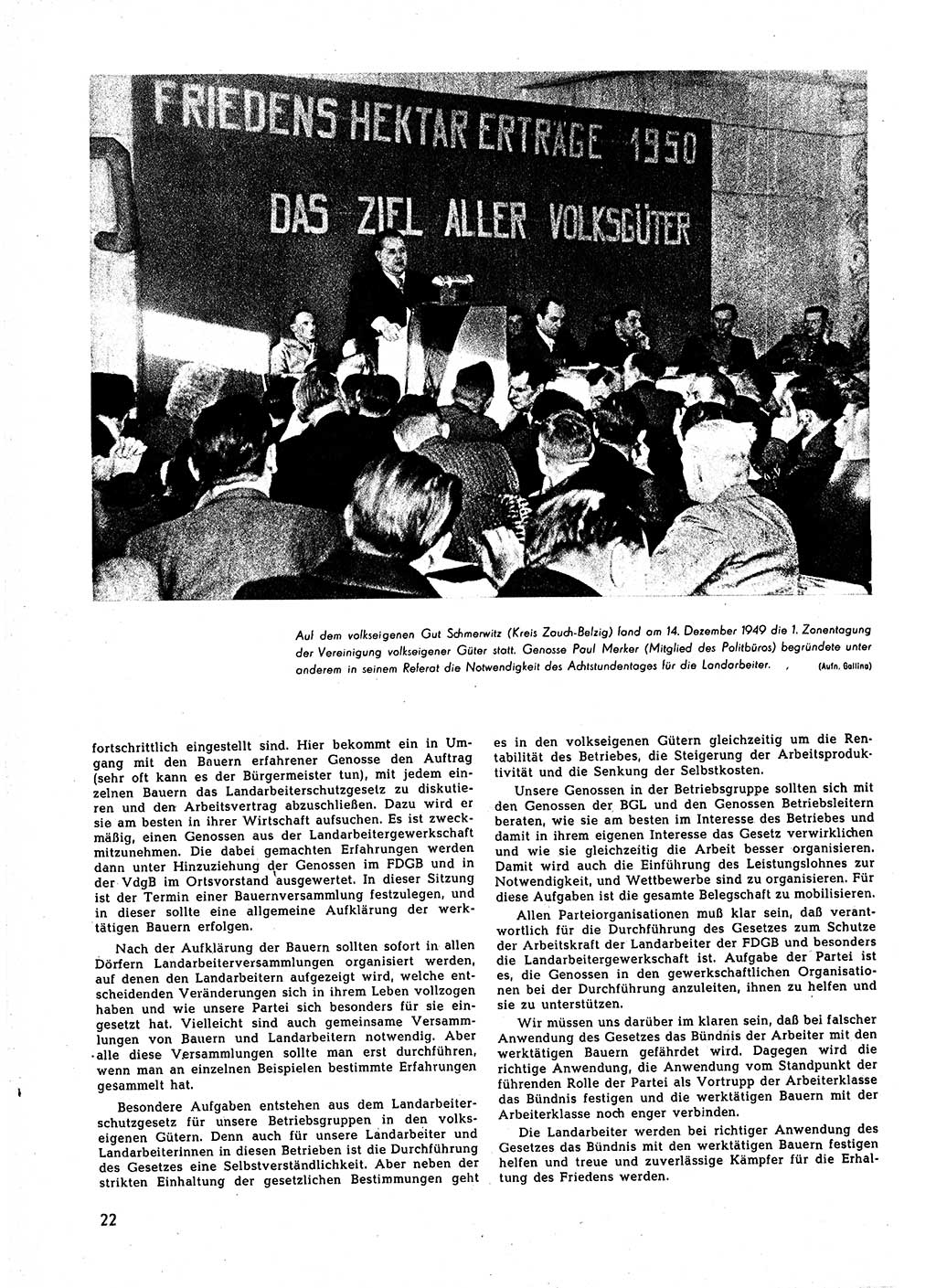 Neuer Weg (NW), Halbmonatsschrift für aktuelle Fragen der Arbeiterbewegung [Zentralkomitee (ZK) Sozialistische Einheitspartei Deutschlands (SED)], 5. Jahrgang [Deutsche Demokratische Republik (DDR)] 1950, Heft 1/22 (NW ZK SED DDR 1950, H. 1/22)