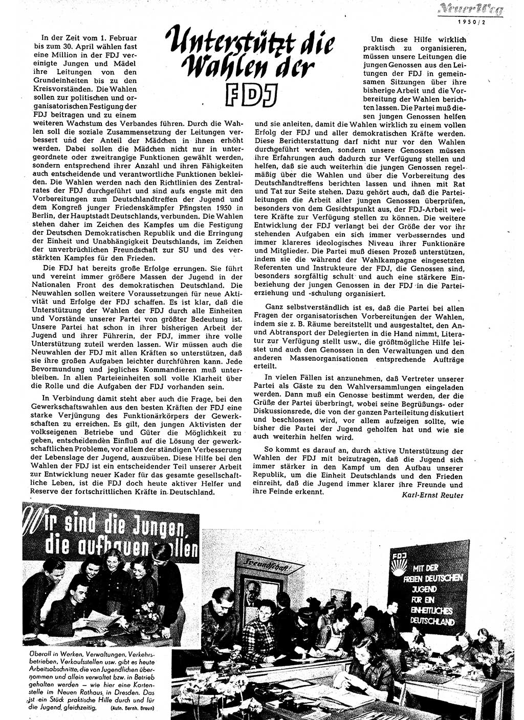 Neuer Weg (NW), Halbmonatsschrift für aktuelle Fragen der Arbeiterbewegung [Zentralkomitee (ZK) Sozialistische Einheitspartei Deutschlands (SED)], 5. Jahrgang [Deutsche Demokratische Republik (DDR)] 1950, Heft 2/25 (NW ZK SED DDR 1950, H. 2/25)