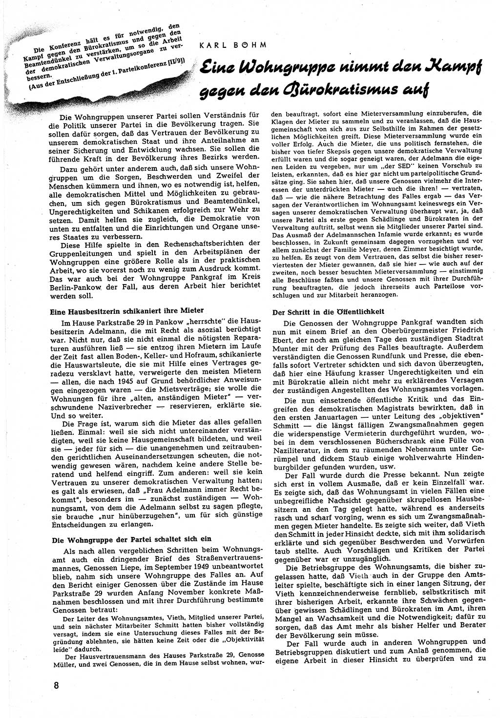 Neuer Weg (NW), Halbmonatsschrift für aktuelle Fragen der Arbeiterbewegung [Zentralkomitee (ZK) Sozialistische Einheitspartei Deutschlands (SED)], 5. Jahrgang [Deutsche Demokratische Republik (DDR)] 1950, Heft 3/8 (NW ZK SED DDR 1950, H. 3/8)