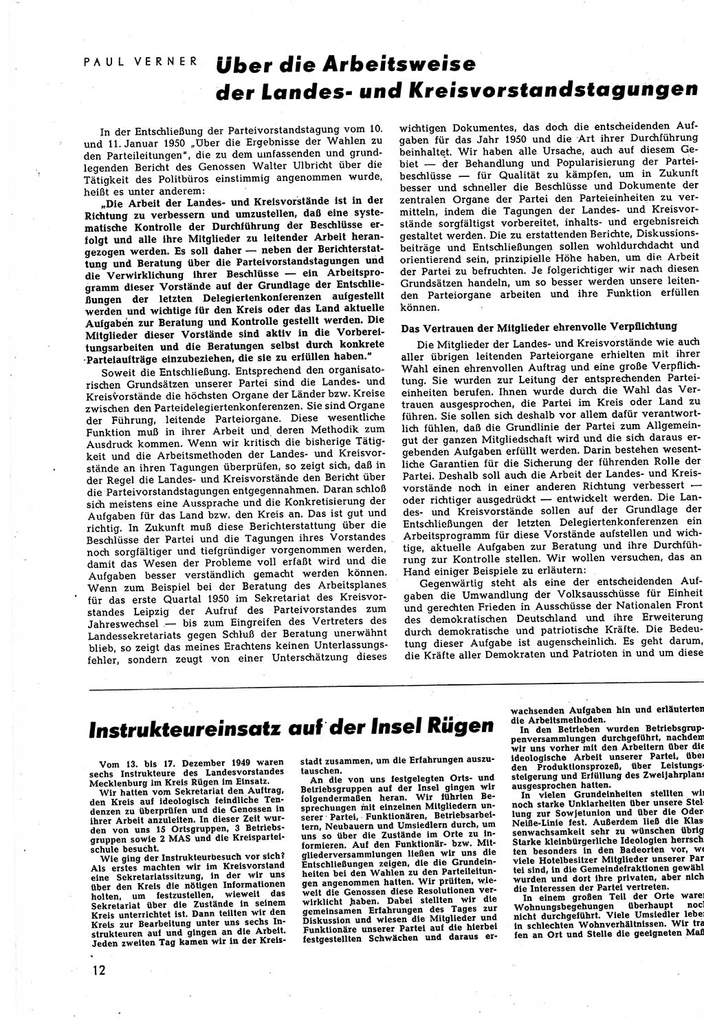 Neuer Weg (NW), Halbmonatsschrift für aktuelle Fragen der Arbeiterbewegung [Zentralkomitee (ZK) Sozialistische Einheitspartei Deutschlands (SED)], 5. Jahrgang [Deutsche Demokratische Republik (DDR)] 1950, Heft 3/12 (NW ZK SED DDR 1950, H. 3/12)