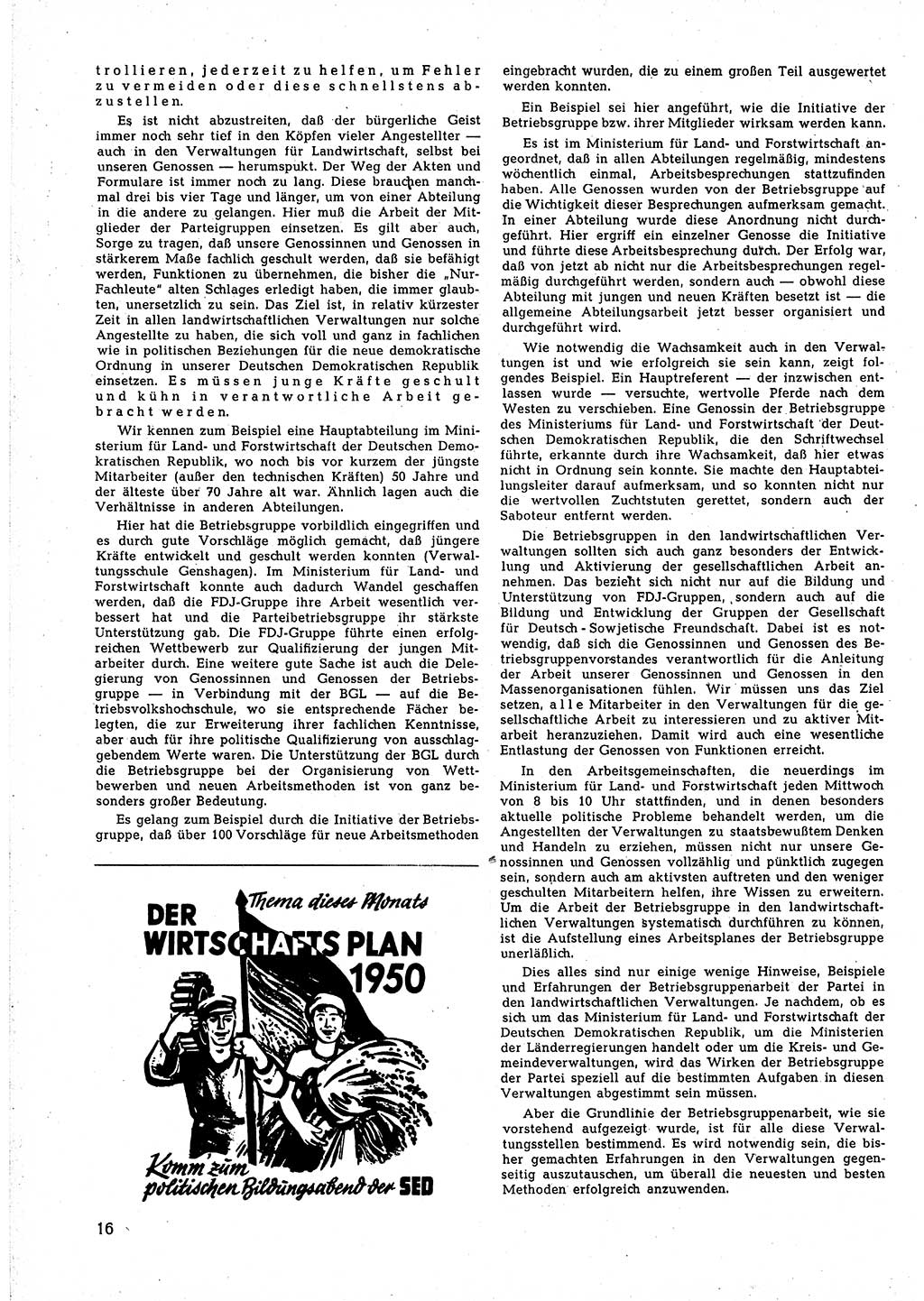 Neuer Weg (NW), Halbmonatsschrift für aktuelle Fragen der Arbeiterbewegung [Zentralkomitee (ZK) Sozialistische Einheitspartei Deutschlands (SED)], 5. Jahrgang [Deutsche Demokratische Republik (DDR)] 1950, Heft 4/16 (NW ZK SED DDR 1950, H. 4/16)