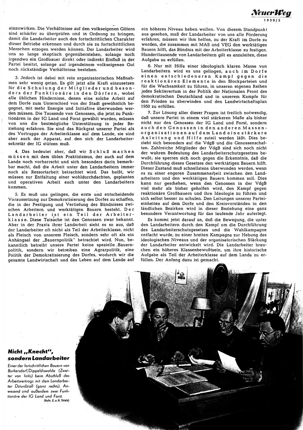 Neuer Weg (NW), Halbmonatsschrift für aktuelle Fragen der Arbeiterbewegung [Zentralkomitee (ZK) Sozialistische Einheitspartei Deutschlands (SED)], 5. Jahrgang [Deutsche Demokratische Republik (DDR)] 1950, Heft 5/25 (NW ZK SED DDR 1950, H. 5/25)