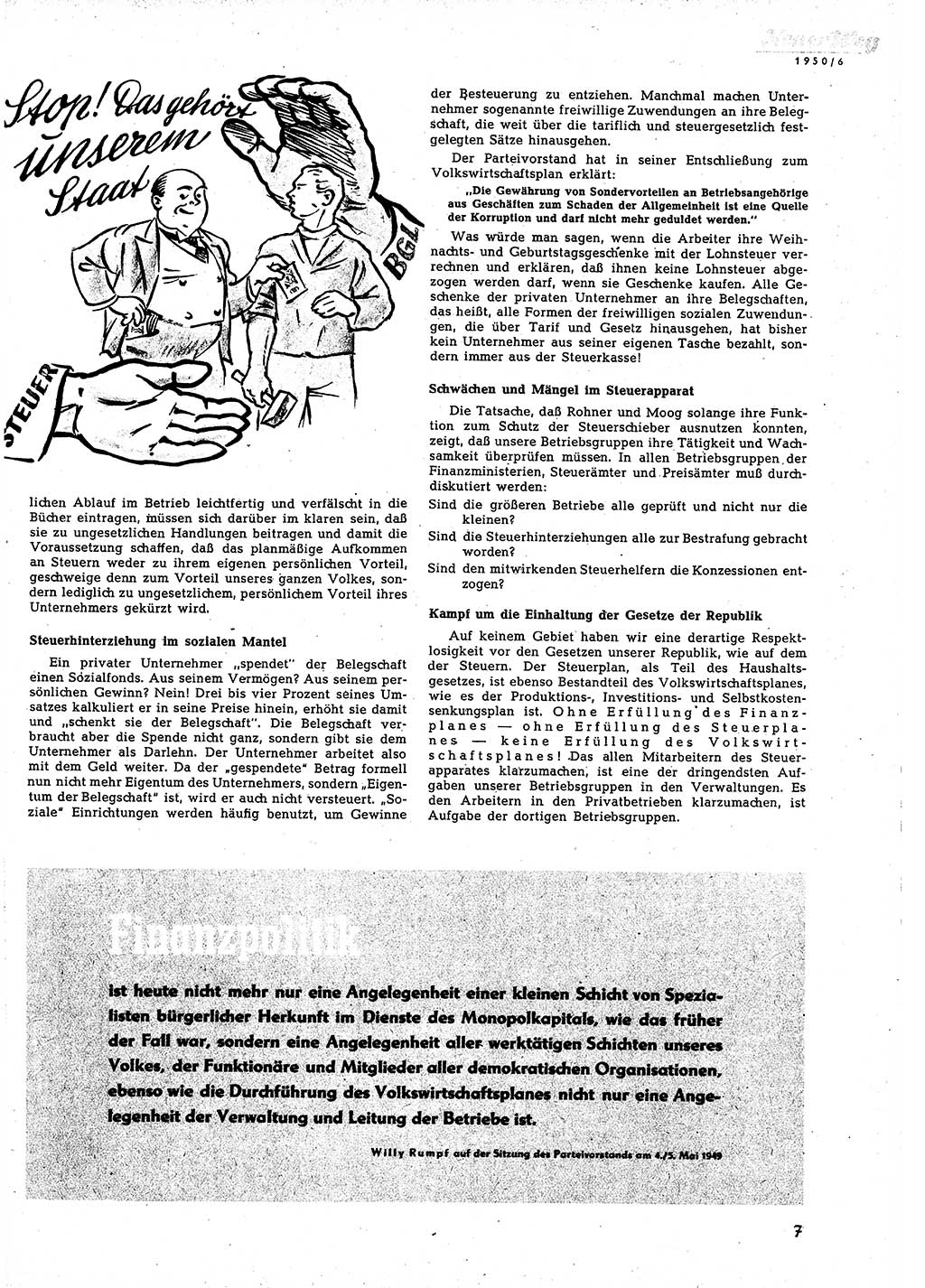 Neuer Weg (NW), Halbmonatsschrift für aktuelle Fragen der Arbeiterbewegung [Zentralkomitee (ZK) Sozialistische Einheitspartei Deutschlands (SED)], 5. Jahrgang [Deutsche Demokratische Republik (DDR)] 1950, Heft 6/7 (NW ZK SED DDR 1950, H. 6/7)