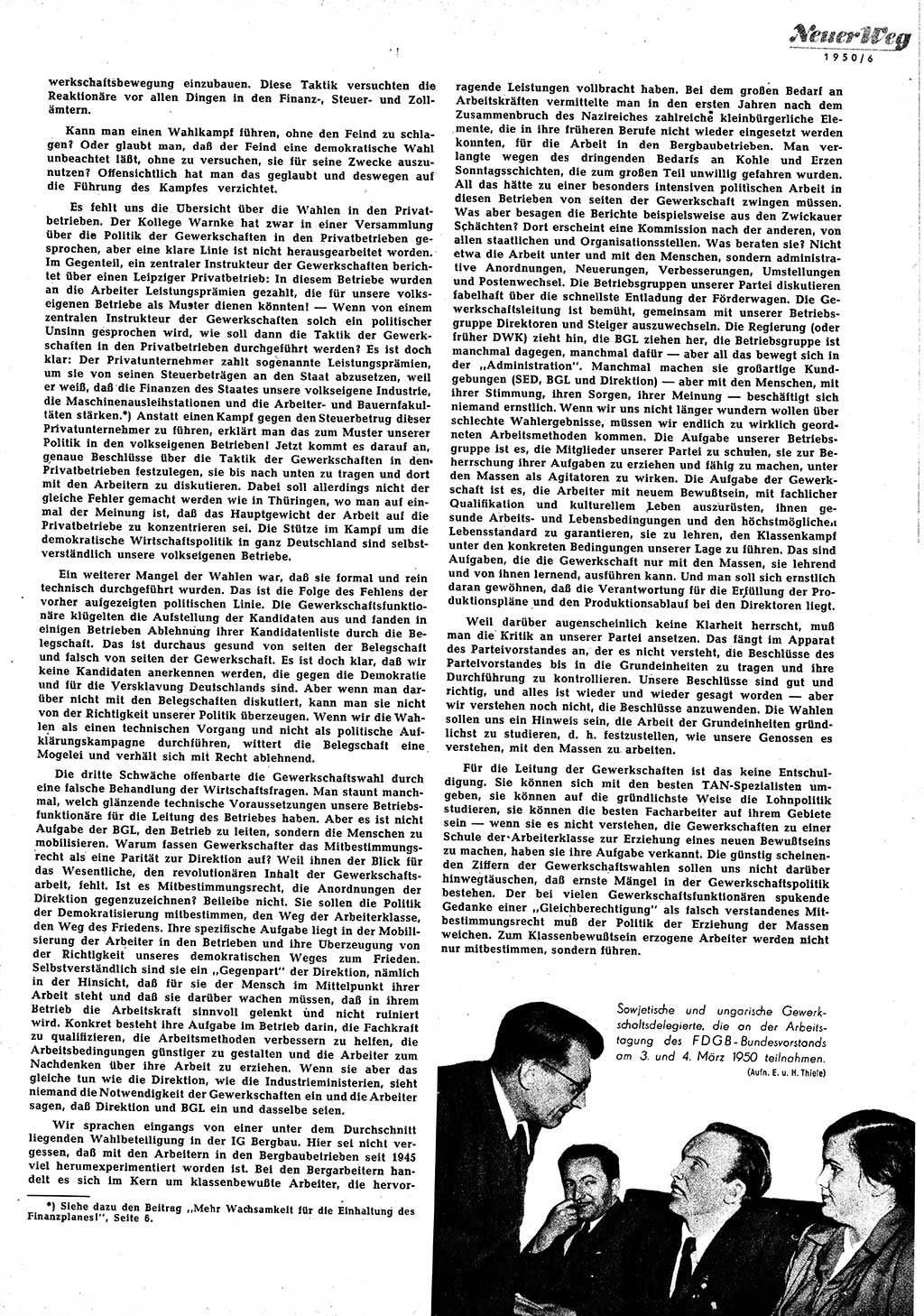 Neuer Weg (NW), Halbmonatsschrift für aktuelle Fragen der Arbeiterbewegung [Zentralkomitee (ZK) Sozialistische Einheitspartei Deutschlands (SED)], 5. Jahrgang [Deutsche Demokratische Republik (DDR)] 1950, Heft 6/9 (NW ZK SED DDR 1950, H. 6/9)