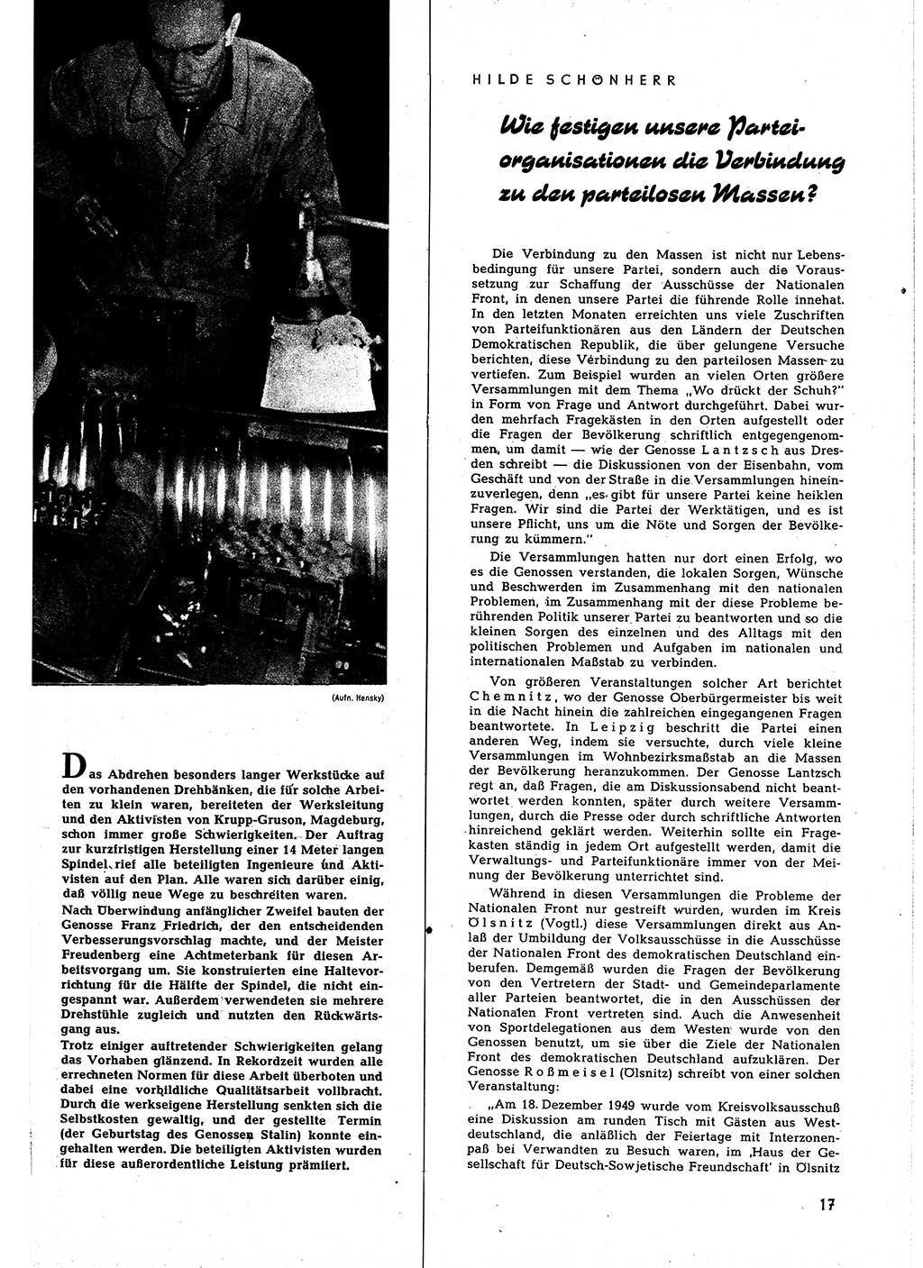 Neuer Weg (NW), Halbmonatsschrift für aktuelle Fragen der Arbeiterbewegung [Zentralkomitee (ZK) Sozialistische Einheitspartei Deutschlands (SED)], 5. Jahrgang [Deutsche Demokratische Republik (DDR)] 1950, Heft 6/17 (NW ZK SED DDR 1950, H. 6/17)