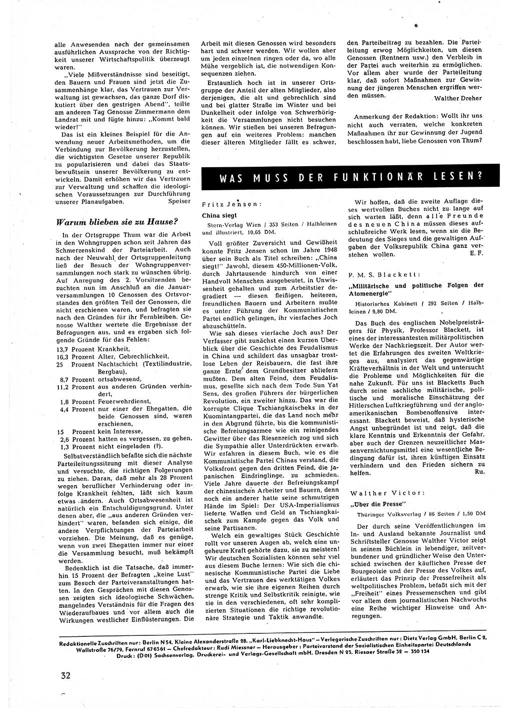 Neuer Weg (NW), Halbmonatsschrift für aktuelle Fragen der Arbeiterbewegung [Zentralkomitee (ZK) Sozialistische Einheitspartei Deutschlands (SED)], 5. Jahrgang [Deutsche Demokratische Republik (DDR)] 1950, Heft 6/32 (NW ZK SED DDR 1950, H. 6/32)