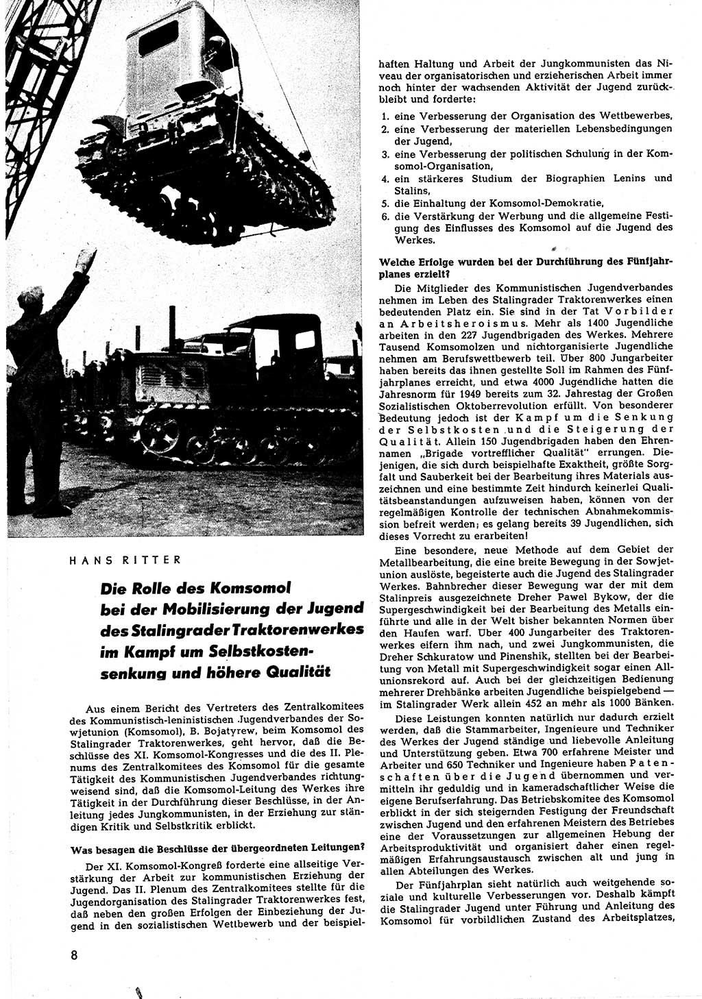 Neuer Weg (NW), Halbmonatsschrift für aktuelle Fragen der Arbeiterbewegung [Zentralkomitee (ZK) Sozialistische Einheitspartei Deutschlands (SED)], 5. Jahrgang [Deutsche Demokratische Republik (DDR)] 1950, Heft 7/8 (NW ZK SED DDR 1950, H. 7/8)
