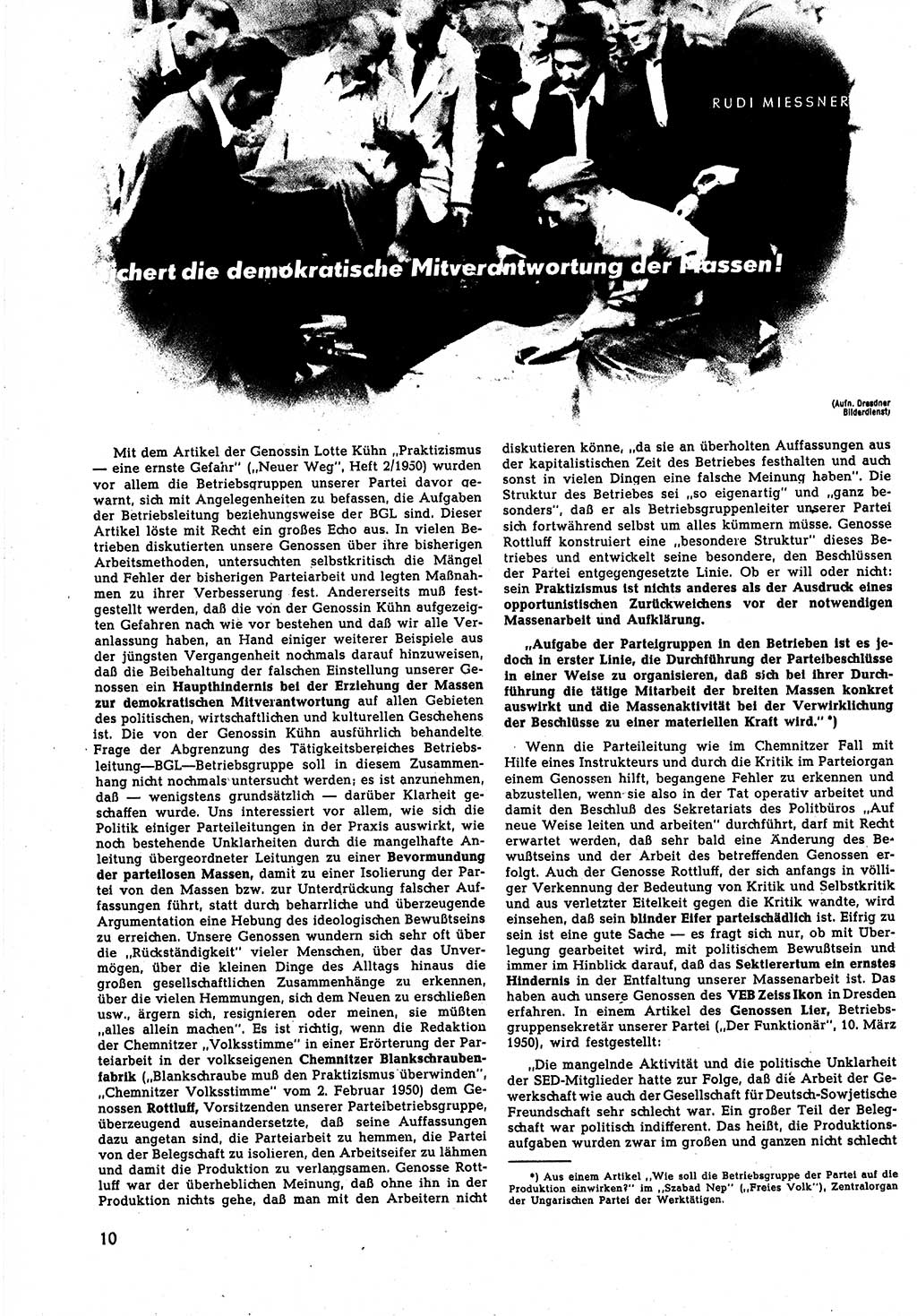 Neuer Weg (NW), Halbmonatsschrift für aktuelle Fragen der Arbeiterbewegung [Zentralkomitee (ZK) Sozialistische Einheitspartei Deutschlands (SED)], 5. Jahrgang [Deutsche Demokratische Republik (DDR)] 1950, Heft 7/10 (NW ZK SED DDR 1950, H. 7/10)