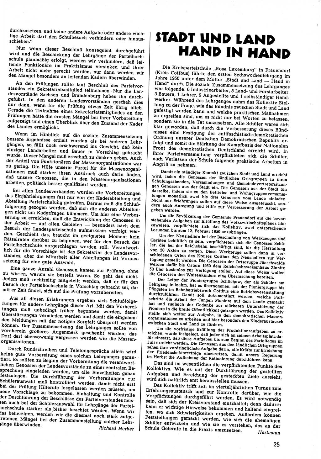 Neuer Weg (NW), Halbmonatsschrift für aktuelle Fragen der Arbeiterbewegung [Zentralkomitee (ZK) Sozialistische Einheitspartei Deutschlands (SED)], 5. Jahrgang [Deutsche Demokratische Republik (DDR)] 1950, Heft 7/25 (NW ZK SED DDR 1950, H. 7/25)