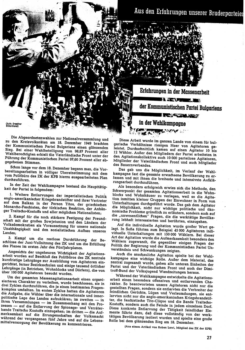 Neuer Weg (NW), Halbmonatsschrift für aktuelle Fragen der Arbeiterbewegung [Zentralkomitee (ZK) Sozialistische Einheitspartei Deutschlands (SED)], 5. Jahrgang [Deutsche Demokratische Republik (DDR)] 1950, Heft 7/27 (NW ZK SED DDR 1950, H. 7/27)