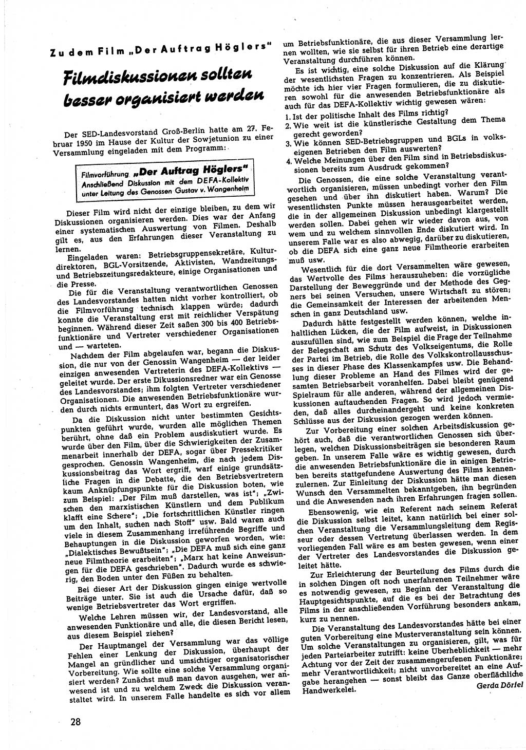 Neuer Weg (NW), Halbmonatsschrift für aktuelle Fragen der Arbeiterbewegung [Zentralkomitee (ZK) Sozialistische Einheitspartei Deutschlands (SED)], 5. Jahrgang [Deutsche Demokratische Republik (DDR)] 1950, Heft 7/28 (NW ZK SED DDR 1950, H. 7/28)