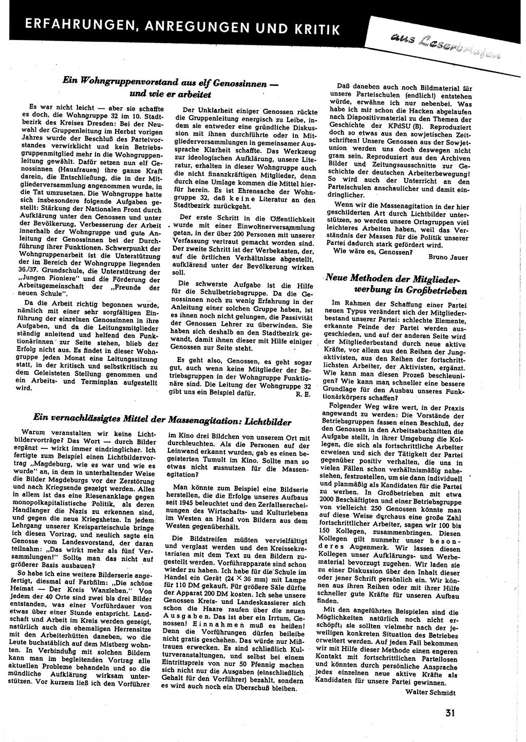 Neuer Weg (NW), Halbmonatsschrift für aktuelle Fragen der Arbeiterbewegung [Zentralkomitee (ZK) Sozialistische Einheitspartei Deutschlands (SED)], 5. Jahrgang [Deutsche Demokratische Republik (DDR)] 1950, Heft 7/31 (NW ZK SED DDR 1950, H. 7/31)
