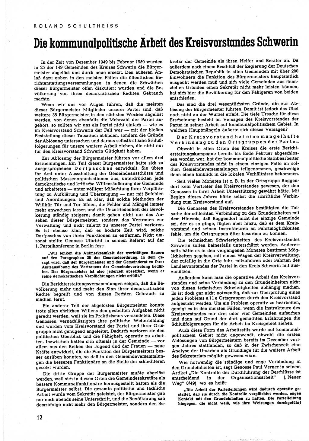 Neuer Weg (NW), Halbmonatsschrift für aktuelle Fragen der Arbeiterbewegung [Zentralkomitee (ZK) Sozialistische Einheitspartei Deutschlands (SED)], 5. Jahrgang [Deutsche Demokratische Republik (DDR)] 1950, Heft 8/12 (NW ZK SED DDR 1950, H. 8/12)