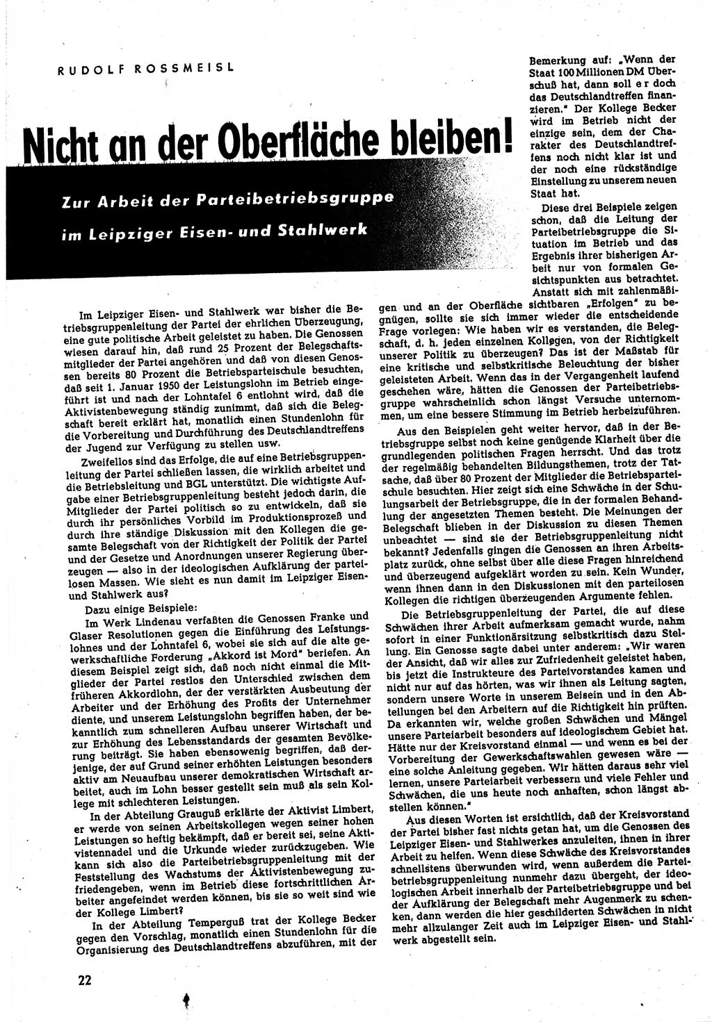 Neuer Weg (NW), Halbmonatsschrift für aktuelle Fragen der Arbeiterbewegung [Zentralkomitee (ZK) Sozialistische Einheitspartei Deutschlands (SED)], 5. Jahrgang [Deutsche Demokratische Republik (DDR)] 1950, Heft 8/22 (NW ZK SED DDR 1950, H. 8/22)
