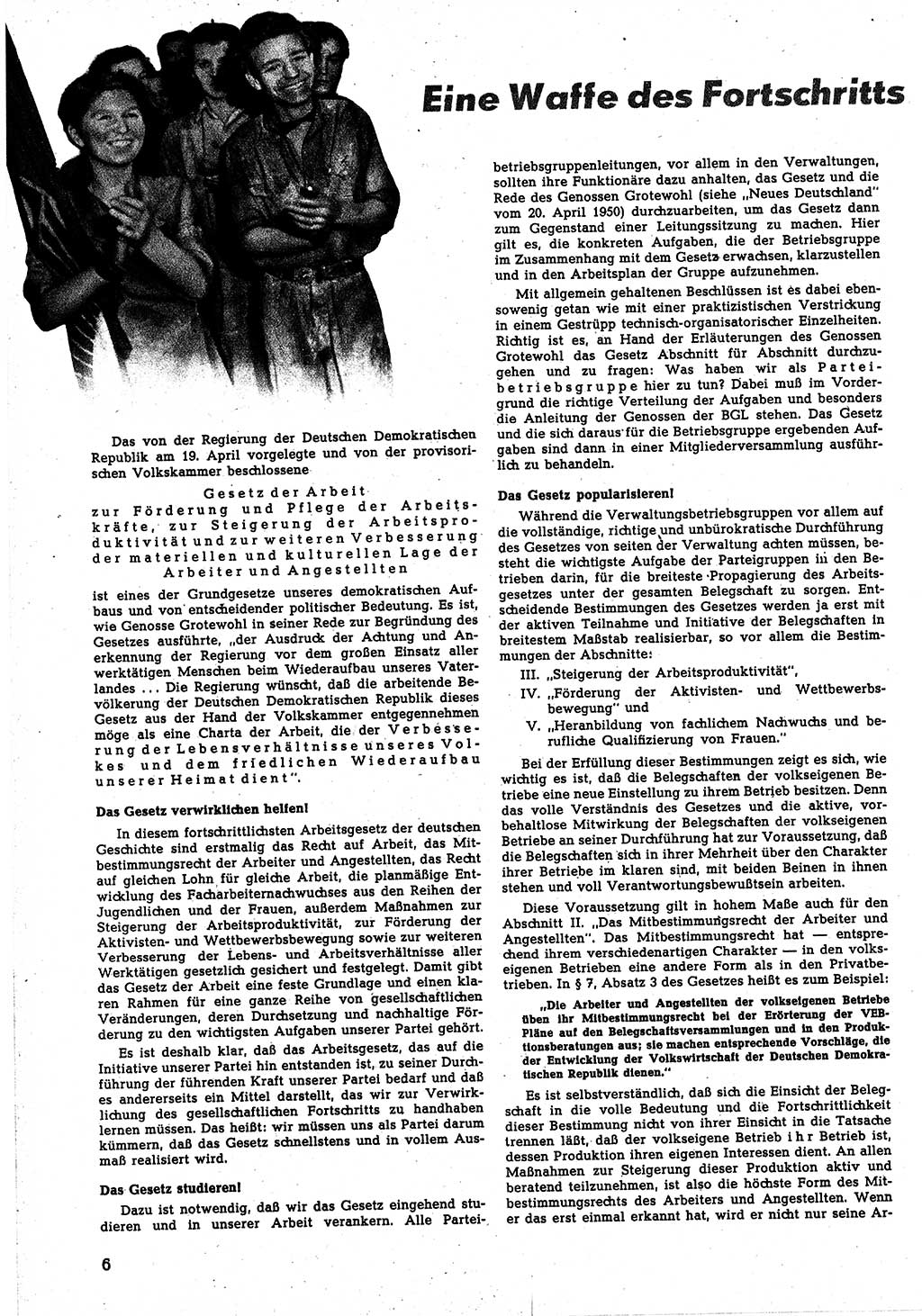 Neuer Weg (NW), Halbmonatsschrift für aktuelle Fragen der Arbeiterbewegung [Zentralkomitee (ZK) Sozialistische Einheitspartei Deutschlands (SED)], 5. Jahrgang [Deutsche Demokratische Republik (DDR)] 1950, Heft 9/6 (NW ZK SED DDR 1950, H. 9/6)