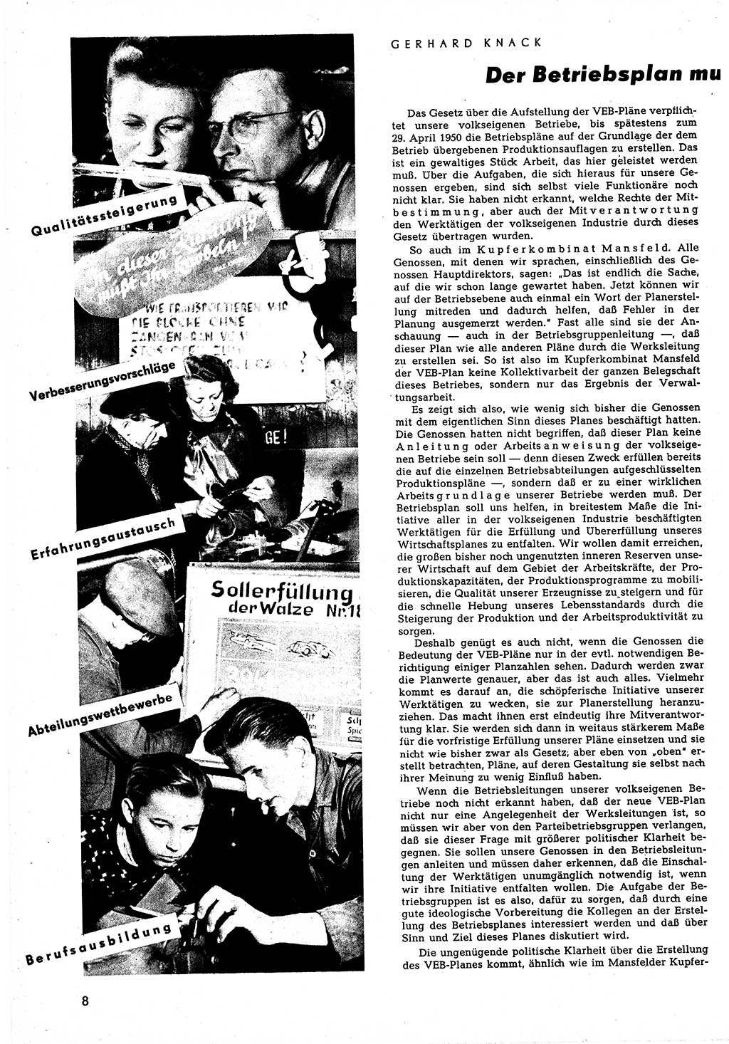 Neuer Weg (NW), Halbmonatsschrift für aktuelle Fragen der Arbeiterbewegung [Zentralkomitee (ZK) Sozialistische Einheitspartei Deutschlands (SED)], 5. Jahrgang [Deutsche Demokratische Republik (DDR)] 1950, Heft 9/8 (NW ZK SED DDR 1950, H. 9/8)