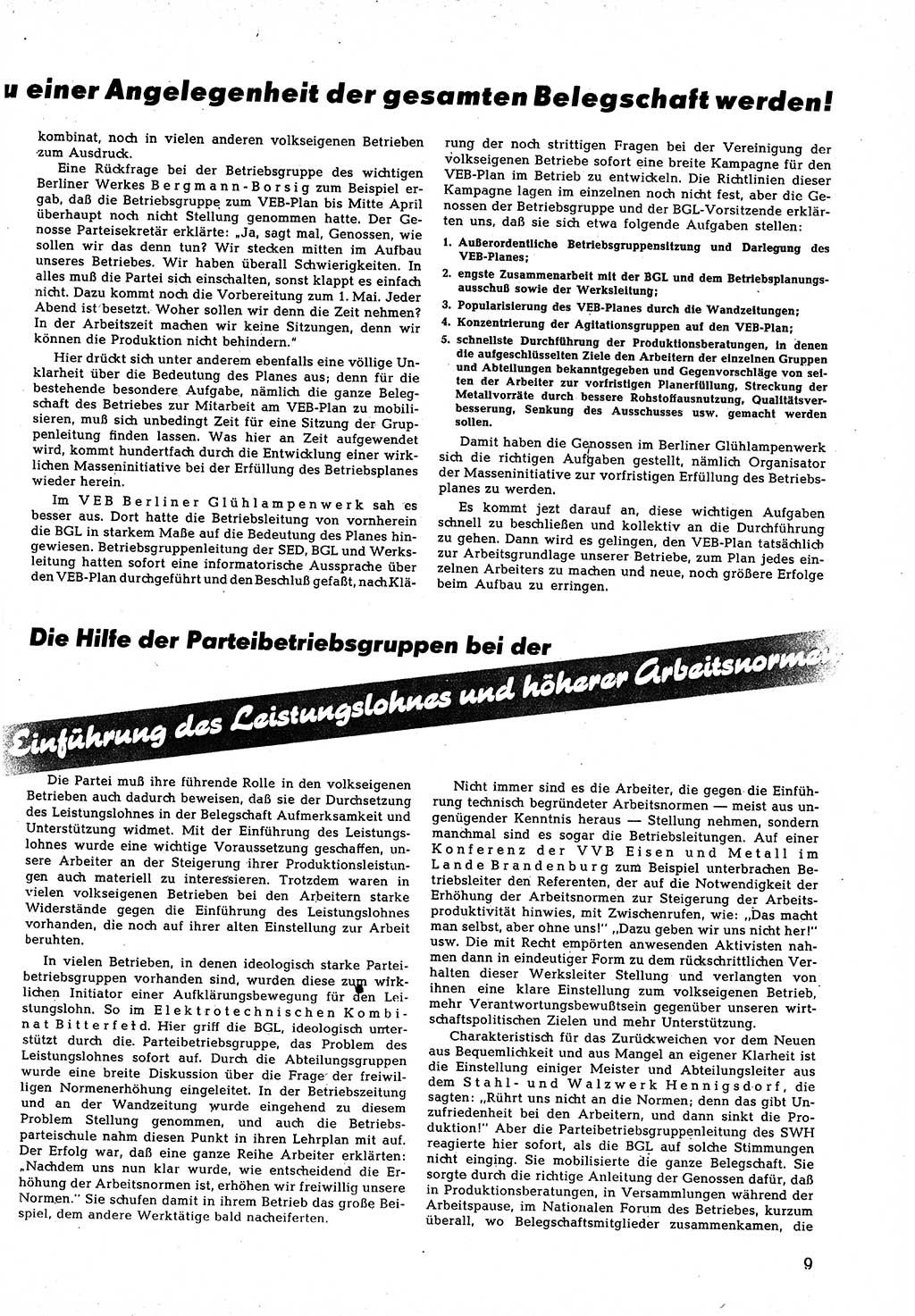 Neuer Weg (NW), Halbmonatsschrift für aktuelle Fragen der Arbeiterbewegung [Zentralkomitee (ZK) Sozialistische Einheitspartei Deutschlands (SED)], 5. Jahrgang [Deutsche Demokratische Republik (DDR)] 1950, Heft 9/9 (NW ZK SED DDR 1950, H. 9/9)