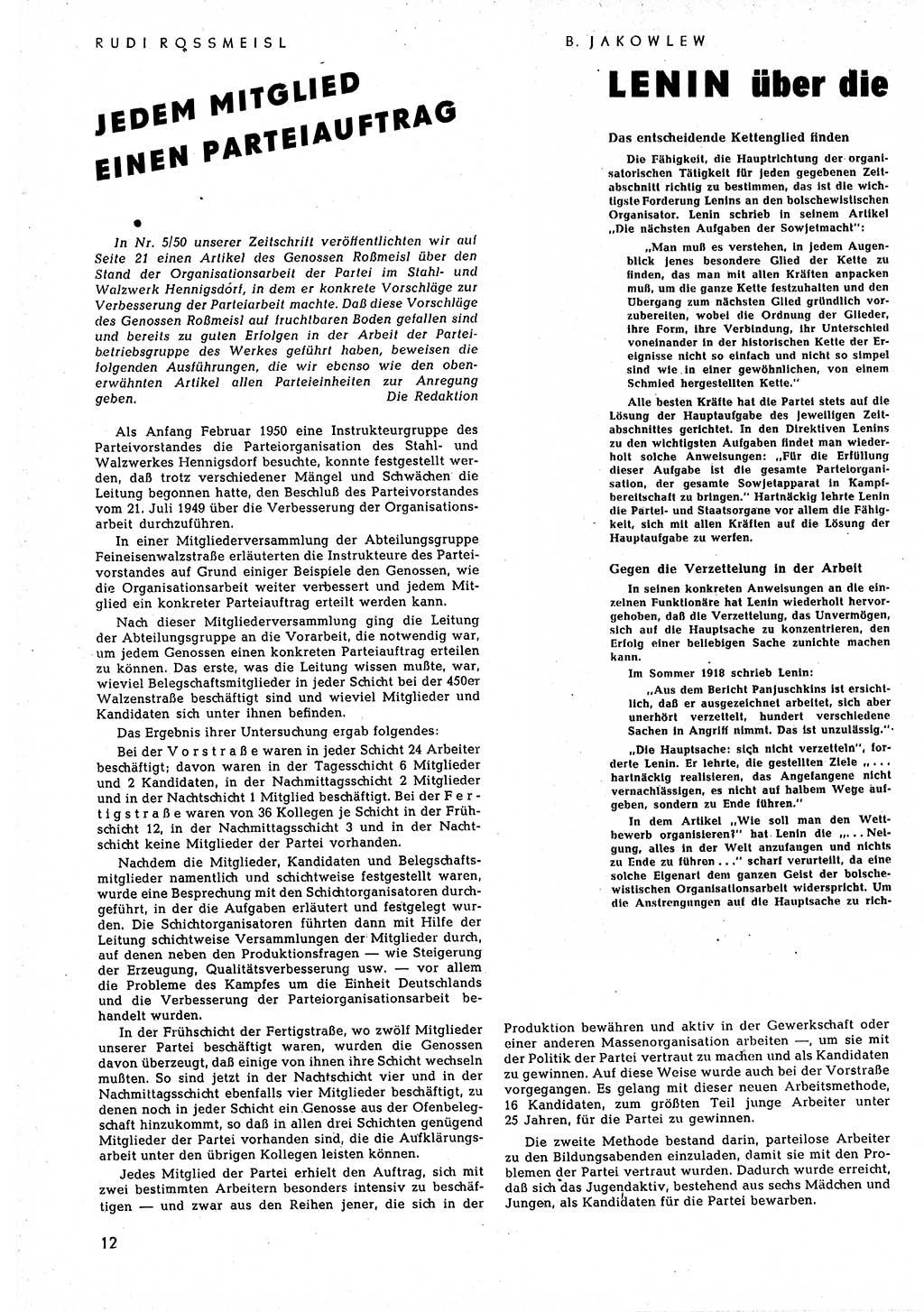 Neuer Weg (NW), Halbmonatsschrift für aktuelle Fragen der Arbeiterbewegung [Zentralkomitee (ZK) Sozialistische Einheitspartei Deutschlands (SED)], 5. Jahrgang [Deutsche Demokratische Republik (DDR)] 1950, Heft 9/12 (NW ZK SED DDR 1950, H. 9/12)