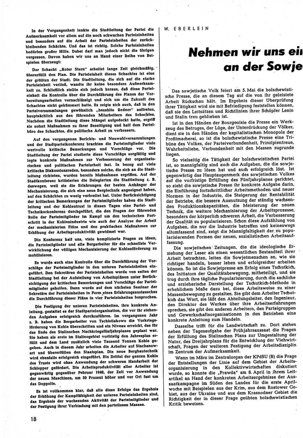 Neuer Weg (NW), Halbmonatsschrift für aktuelle Fragen der Arbeiterbewegung [Zentralkomitee (ZK) Sozialistische Einheitspartei Deutschlands (SED)], 5. Jahrgang [Deutsche Demokratische Republik (DDR)] 1950, Heft 9/18 (NW ZK SED DDR 1950, H. 9/18)