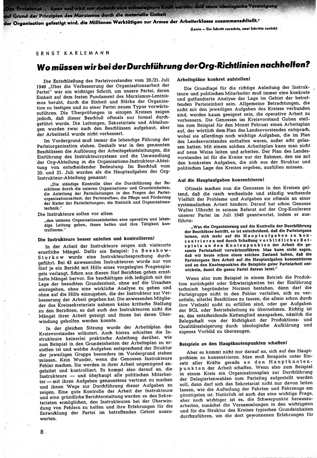 Neuer Weg (NW), Halbmonatsschrift für aktuelle Fragen der Arbeiterbewegung [Zentralkomitee (ZK) Sozialistische Einheitspartei Deutschlands (SED)], 5. Jahrgang [Deutsche Demokratische Republik (DDR)] 1950, Heft 10/8 (NW ZK SED DDR 1950, H. 10/8)