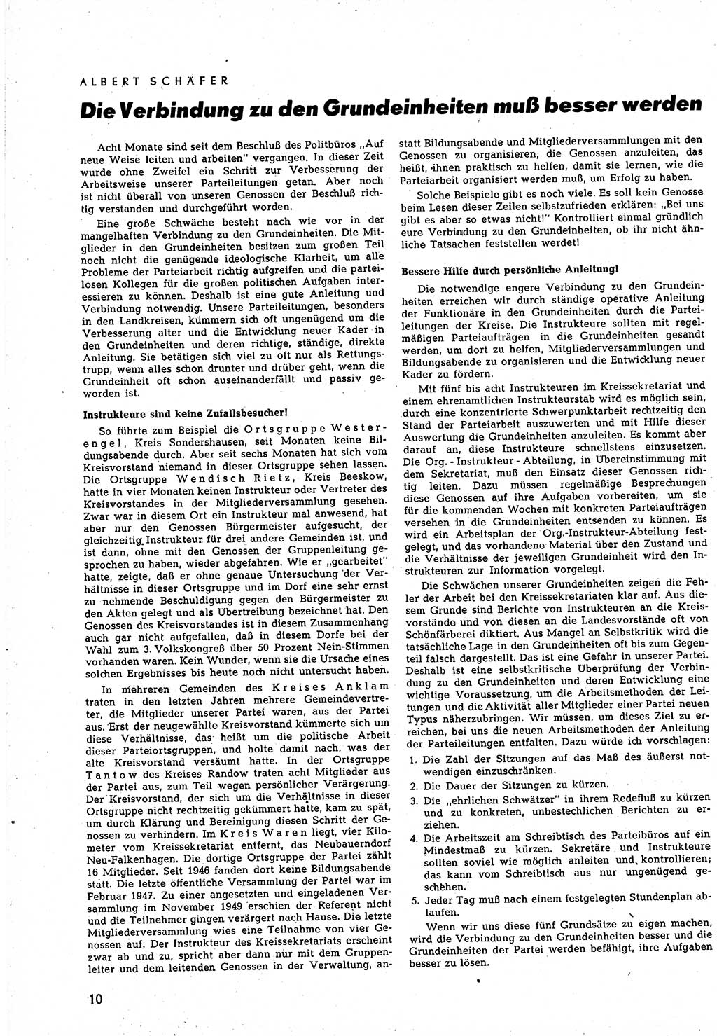 Neuer Weg (NW), Halbmonatsschrift für aktuelle Fragen der Arbeiterbewegung [Zentralkomitee (ZK) Sozialistische Einheitspartei Deutschlands (SED)], 5. Jahrgang [Deutsche Demokratische Republik (DDR)] 1950, Heft 10/10 (NW ZK SED DDR 1950, H. 10/10)