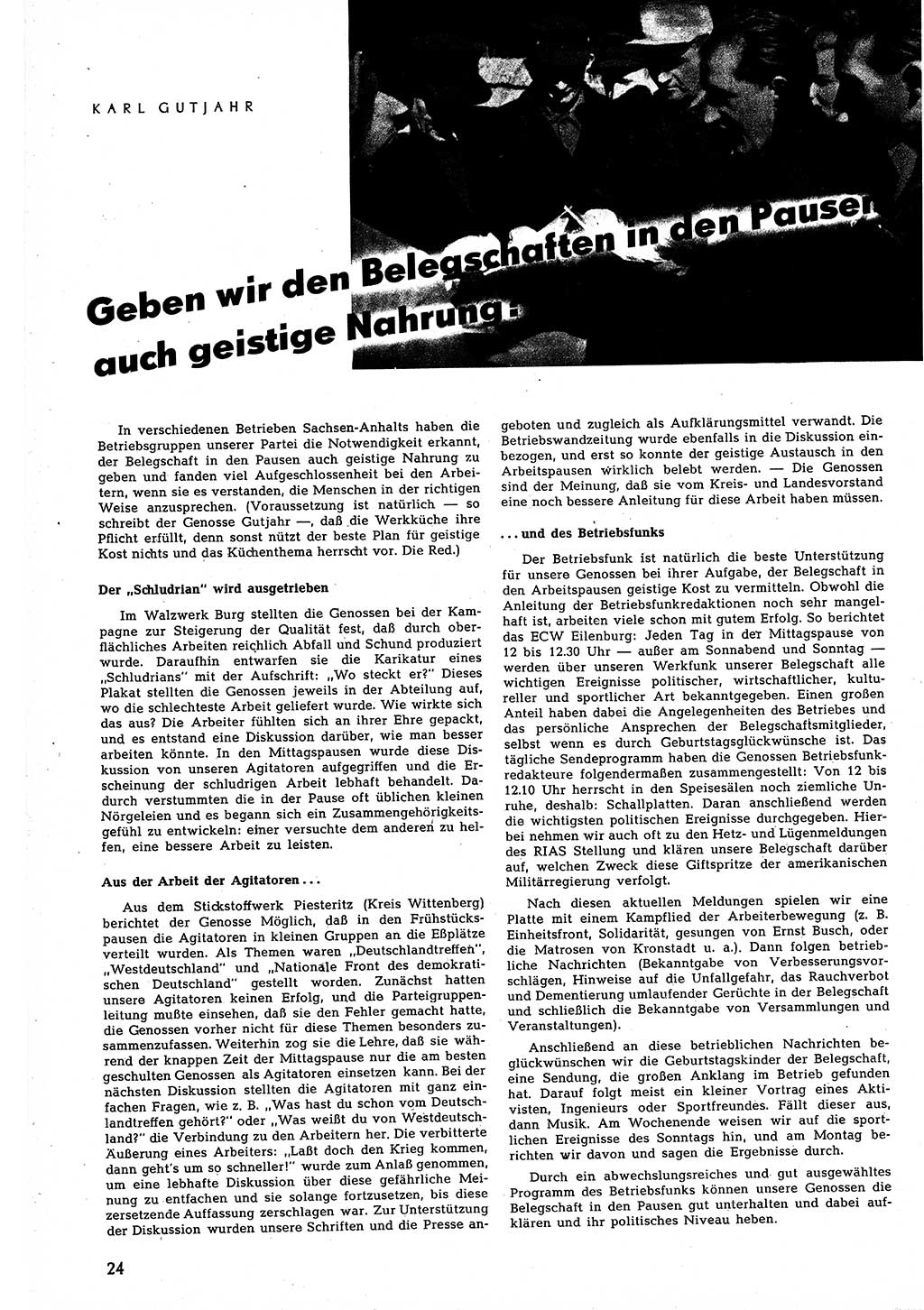 Neuer Weg (NW), Halbmonatsschrift für aktuelle Fragen der Arbeiterbewegung [Zentralkomitee (ZK) Sozialistische Einheitspartei Deutschlands (SED)], 5. Jahrgang [Deutsche Demokratische Republik (DDR)] 1950, Heft 10/24 (NW ZK SED DDR 1950, H. 10/24)