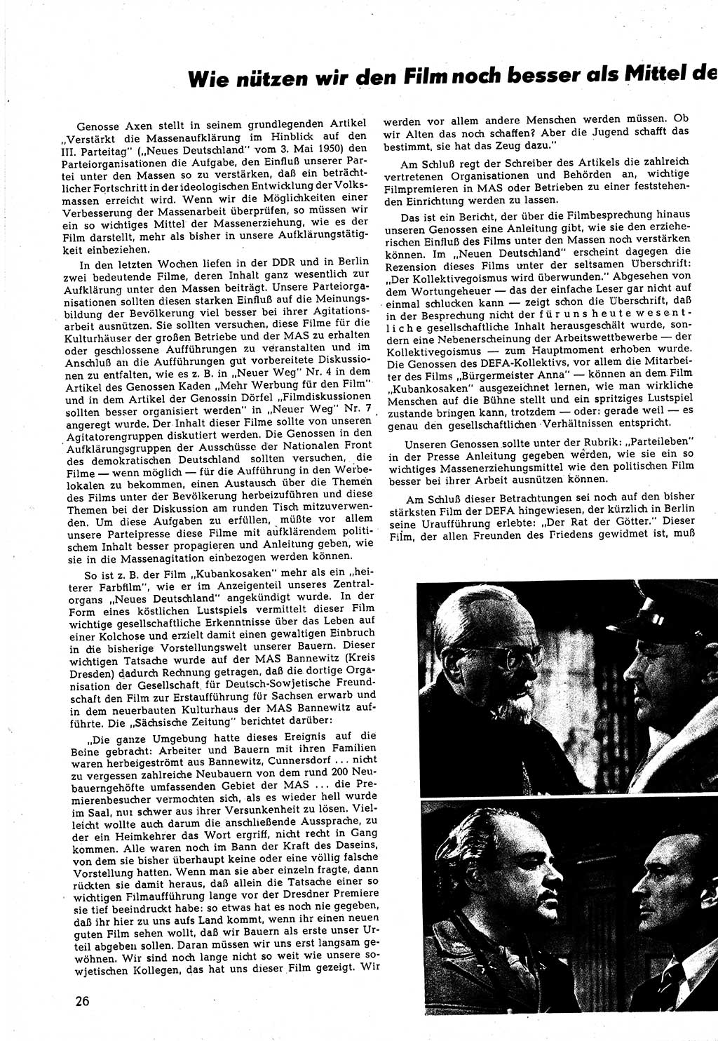 Neuer Weg (NW), Halbmonatsschrift für aktuelle Fragen der Arbeiterbewegung [Zentralkomitee (ZK) Sozialistische Einheitspartei Deutschlands (SED)], 5. Jahrgang [Deutsche Demokratische Republik (DDR)] 1950, Heft 11/26 (NW ZK SED DDR 1950, H. 11/26)