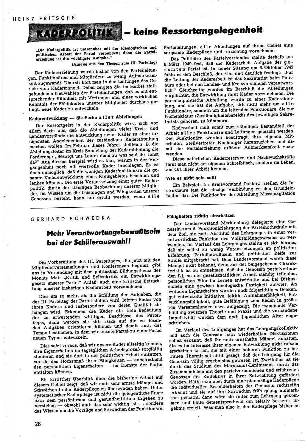 Neuer Weg (NW), Halbmonatsschrift für aktuelle Fragen der Arbeiterbewegung [Zentralkomitee (ZK) Sozialistische Einheitspartei Deutschlands (SED)], 5. Jahrgang [Deutsche Demokratische Republik (DDR)] 1950, Heft 11/28 (NW ZK SED DDR 1950, H. 11/28)