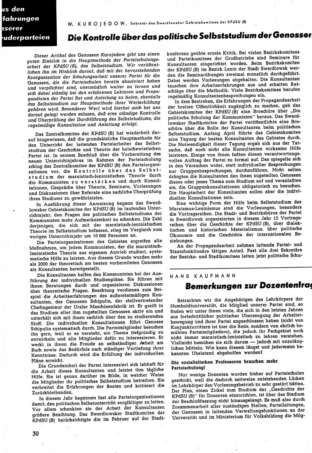 Neuer Weg (NW), Halbmonatsschrift für aktuelle Fragen der Arbeiterbewegung [Zentralkomitee (ZK) Sozialistische Einheitspartei Deutschlands (SED)], 5. Jahrgang [Deutsche Demokratische Republik (DDR)] 1950, Heft 11/30 (NW ZK SED DDR 1950, H. 11/30)