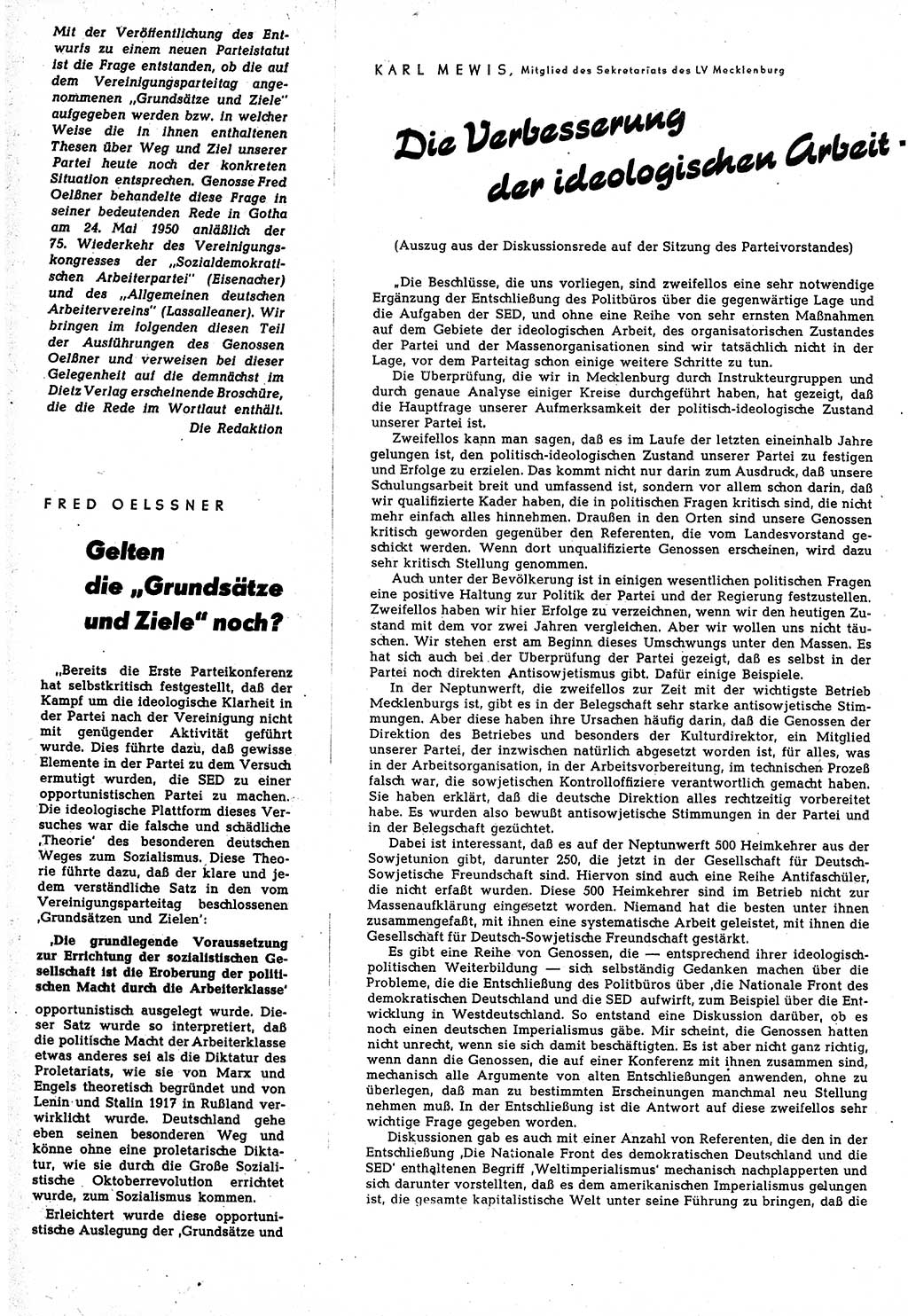 Neuer Weg (NW), Halbmonatsschrift für aktuelle Fragen der Arbeiterbewegung [Zentralkomitee (ZK) Sozialistische Einheitspartei Deutschlands (SED)], 5. Jahrgang [Deutsche Demokratische Republik (DDR)] 1950, Heft 12/14 (NW ZK SED DDR 1950, H. 12/14)