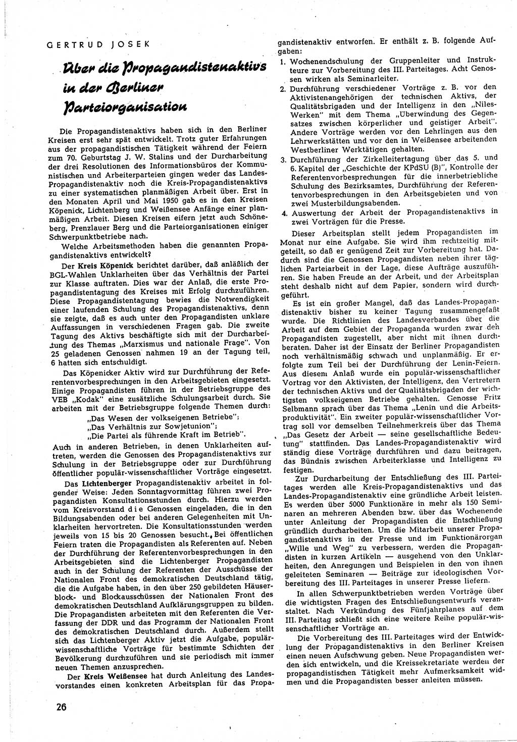 Neuer Weg (NW), Halbmonatsschrift für aktuelle Fragen der Arbeiterbewegung [Zentralkomitee (ZK) Sozialistische Einheitspartei Deutschlands (SED)], 5. Jahrgang [Deutsche Demokratische Republik (DDR)] 1950, Heft 12/26 (NW ZK SED DDR 1950, H. 12/26)