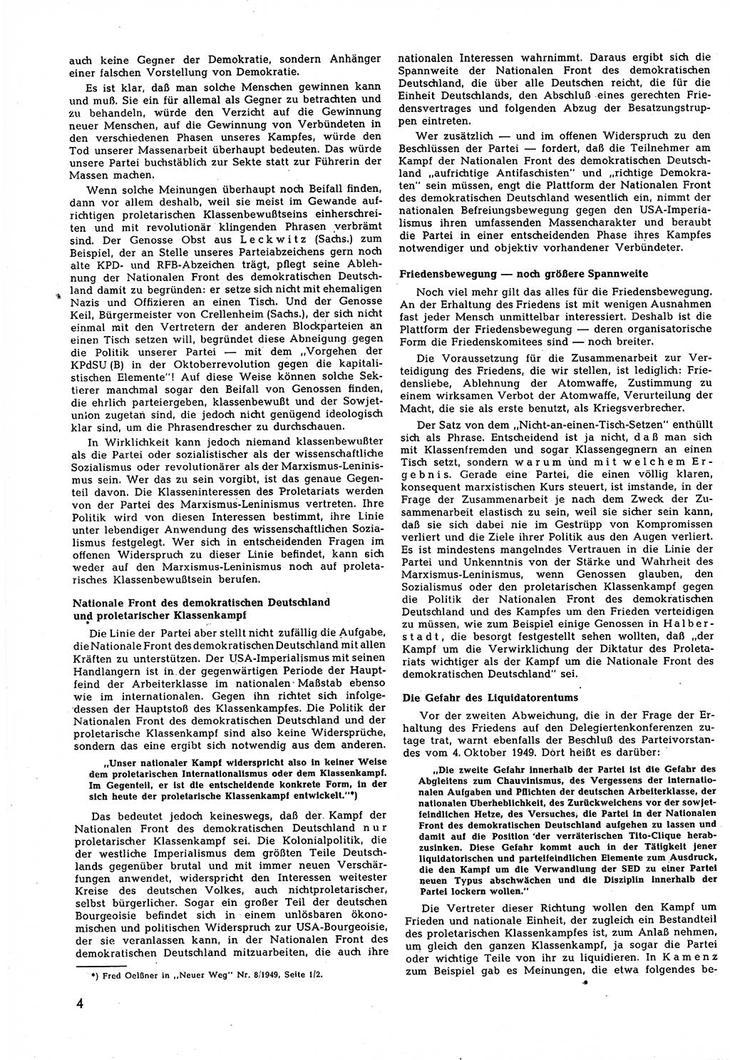 Neuer Weg (NW), Halbmonatsschrift für aktuelle Fragen der Arbeiterbewegung [Zentralkomitee (ZK) Sozialistische Einheitspartei Deutschlands (SED)], 5. Jahrgang [Deutsche Demokratische Republik (DDR)] 1950, Heft 13/4 (NW ZK SED DDR 1950, H. 13/4)