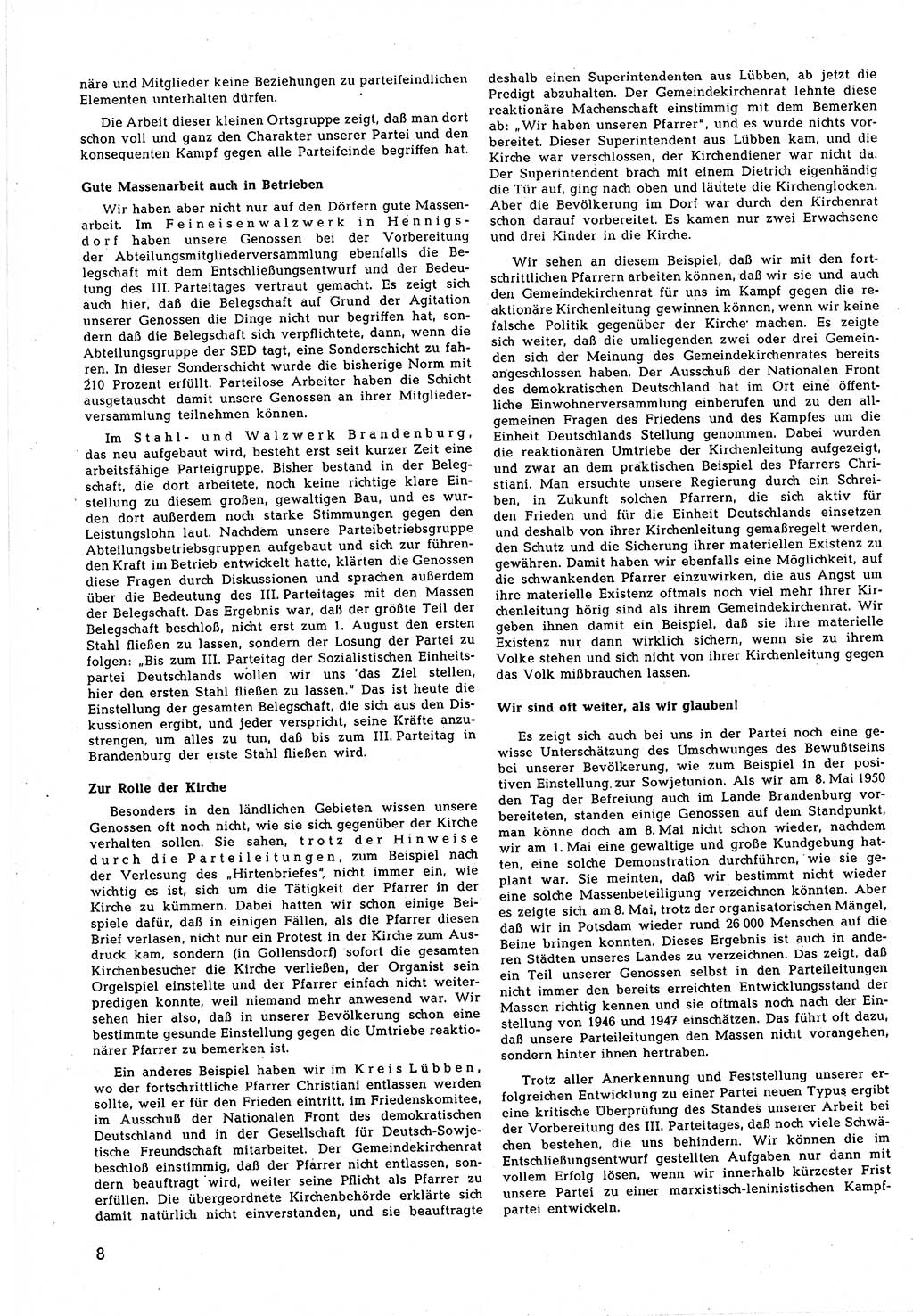 Neuer Weg (NW), Halbmonatsschrift für aktuelle Fragen der Arbeiterbewegung [Zentralkomitee (ZK) Sozialistische Einheitspartei Deutschlands (SED)], 5. Jahrgang [Deutsche Demokratische Republik (DDR)] 1950, Heft 13/8 (NW ZK SED DDR 1950, H. 13/8)
