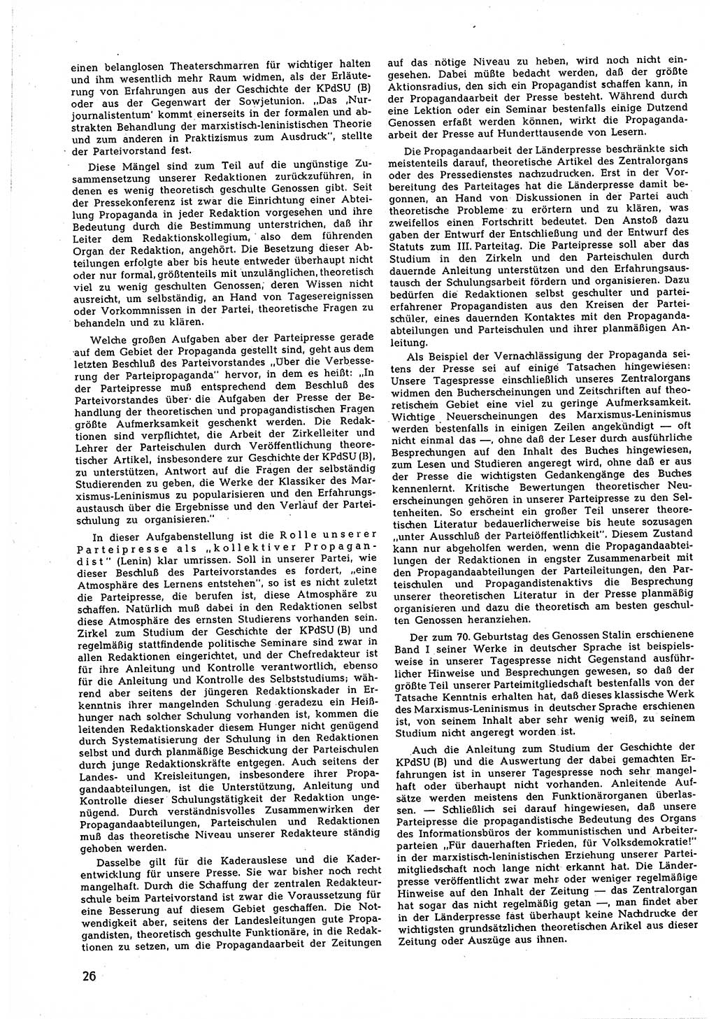 Neuer Weg (NW), Halbmonatsschrift für aktuelle Fragen der Arbeiterbewegung [Zentralkomitee (ZK) Sozialistische Einheitspartei Deutschlands (SED)], 5. Jahrgang [Deutsche Demokratische Republik (DDR)] 1950, Heft 13/26 (NW ZK SED DDR 1950, H. 13/26)