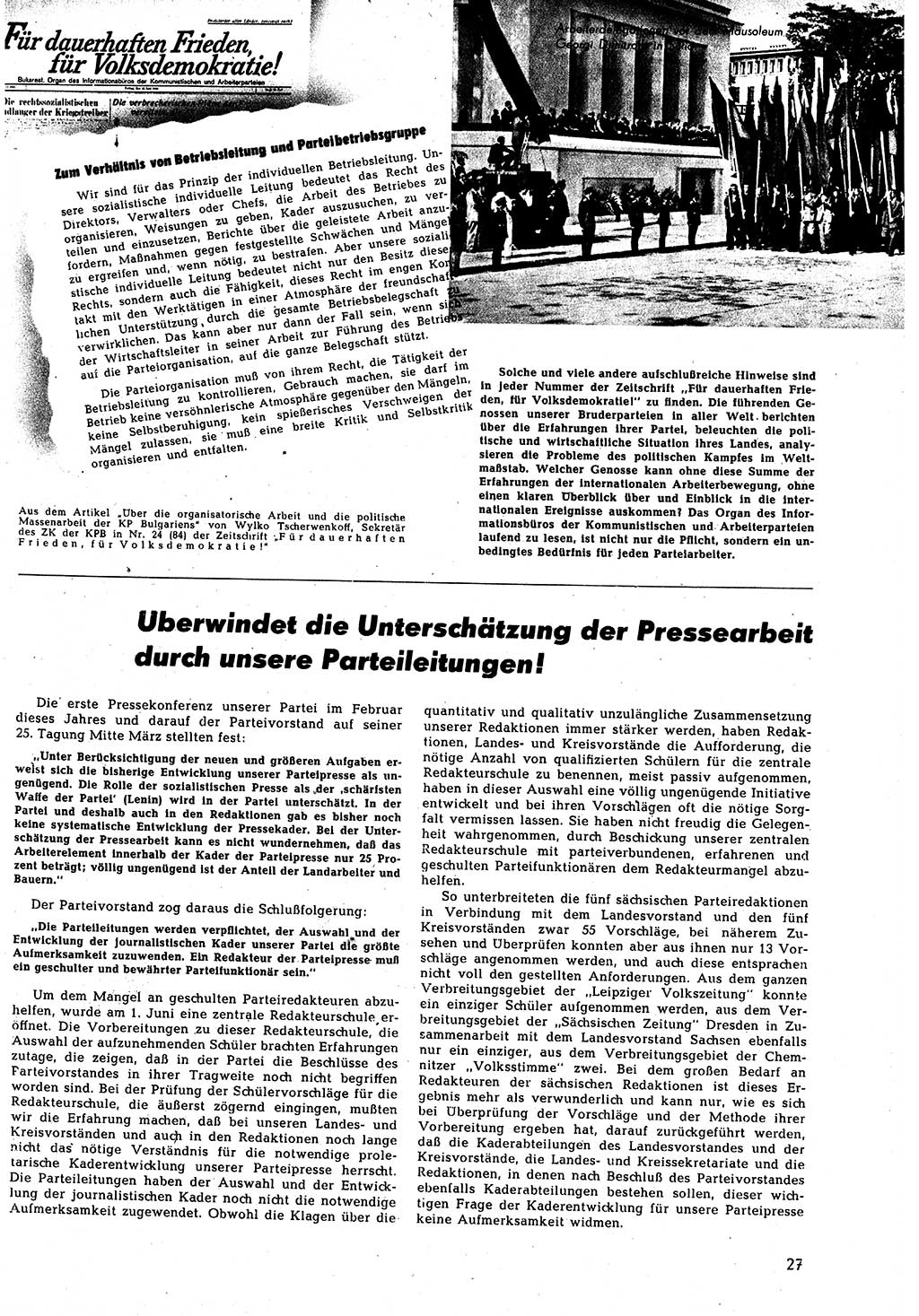 Neuer Weg (NW), Halbmonatsschrift für aktuelle Fragen der Arbeiterbewegung [Zentralkomitee (ZK) Sozialistische Einheitspartei Deutschlands (SED)], 5. Jahrgang [Deutsche Demokratische Republik (DDR)] 1950, Heft 13/27 (NW ZK SED DDR 1950, H. 13/27)