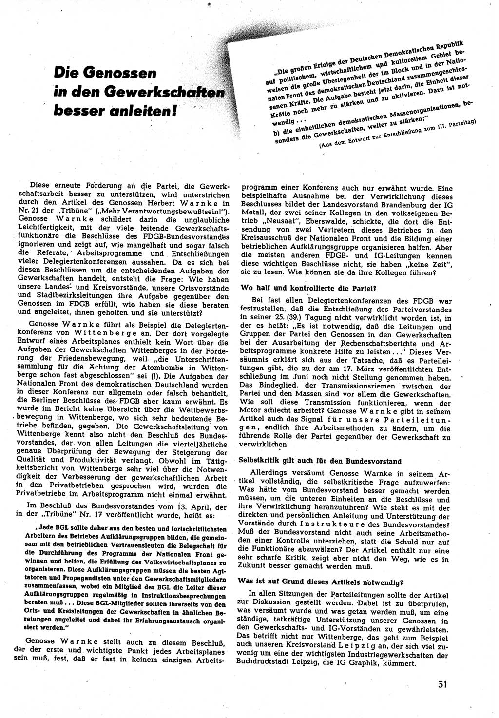 Neuer Weg (NW), Halbmonatsschrift für aktuelle Fragen der Arbeiterbewegung [Zentralkomitee (ZK) Sozialistische Einheitspartei Deutschlands (SED)], 5. Jahrgang [Deutsche Demokratische Republik (DDR)] 1950, Heft 13/31 (NW ZK SED DDR 1950, H. 13/31)