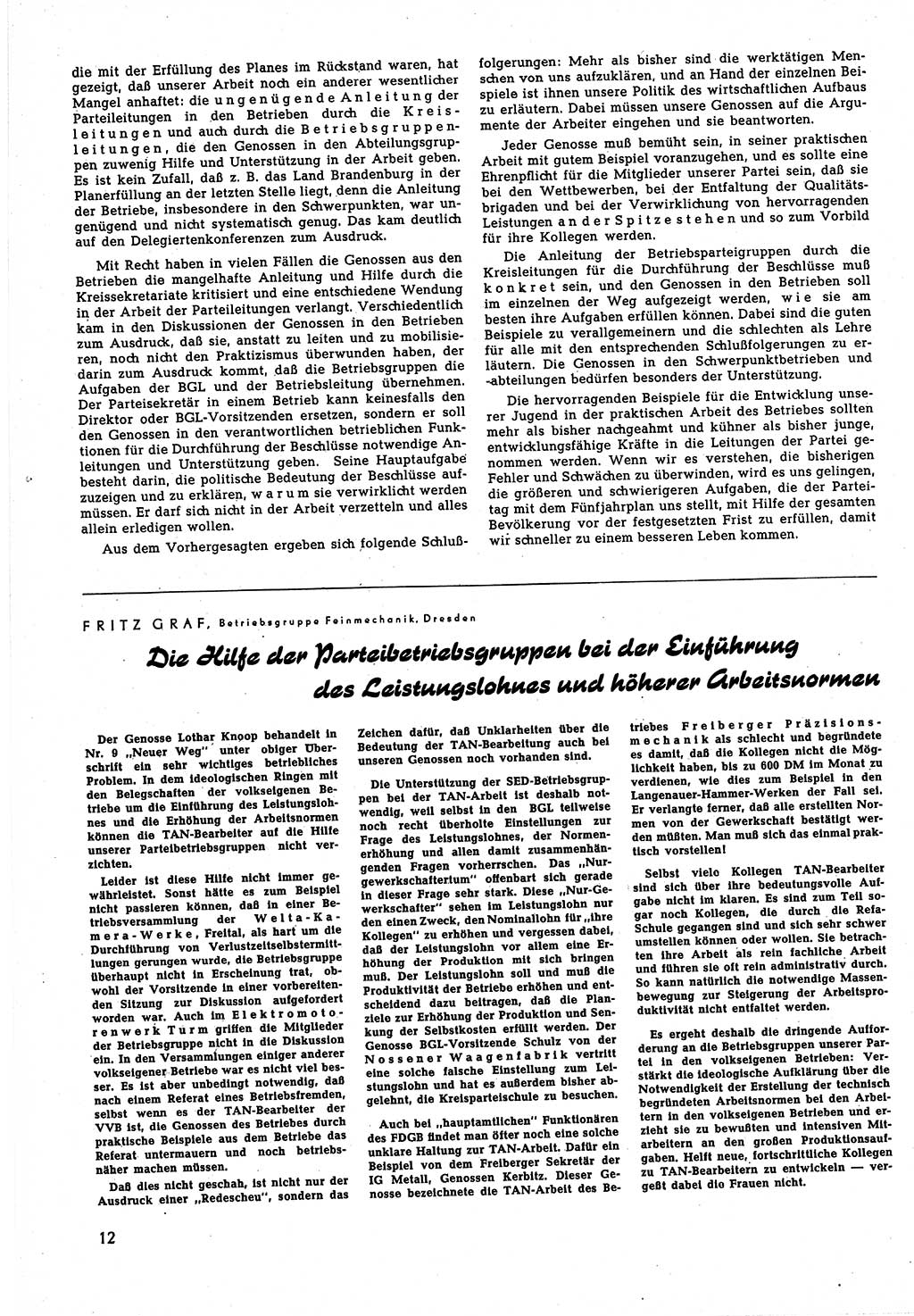 Neuer Weg (NW), Halbmonatsschrift für aktuelle Fragen der Arbeiterbewegung [Zentralkomitee (ZK) Sozialistische Einheitspartei Deutschlands (SED)], 5. Jahrgang [Deutsche Demokratische Republik (DDR)] 1950, Heft 14/12 (NW ZK SED DDR 1950, H. 14/12)