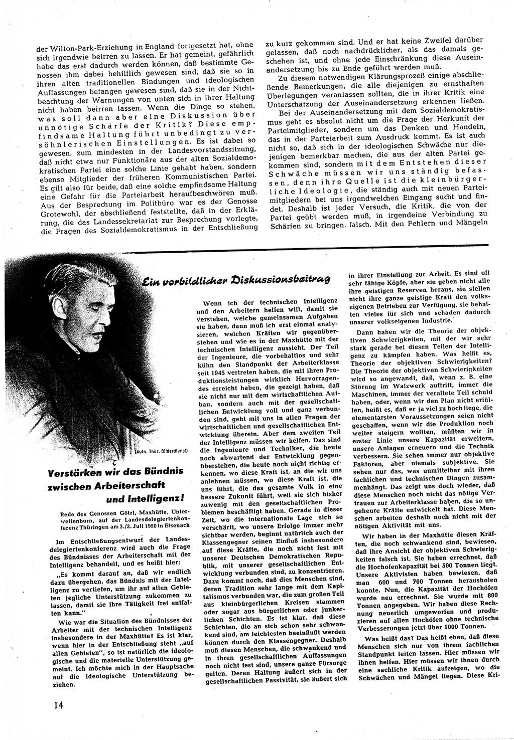 Neuer Weg (NW), Halbmonatsschrift für aktuelle Fragen der Arbeiterbewegung [Zentralkomitee (ZK) Sozialistische Einheitspartei Deutschlands (SED)], 5. Jahrgang [Deutsche Demokratische Republik (DDR)] 1950, Heft 14/14 (NW ZK SED DDR 1950, H. 14/14)