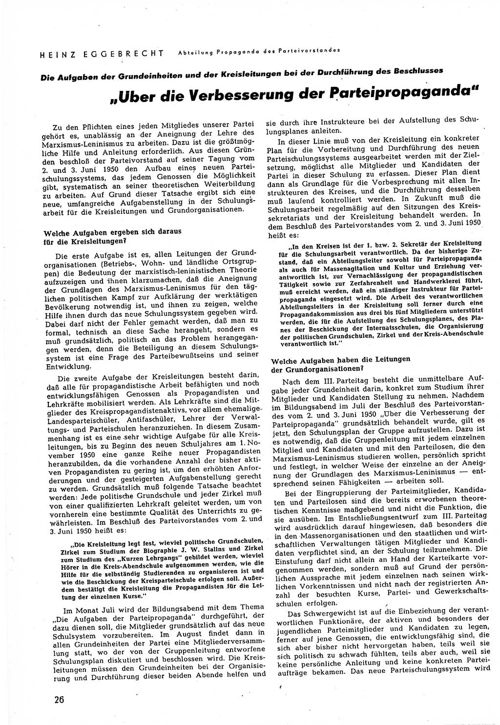 Neuer Weg (NW), Halbmonatsschrift für aktuelle Fragen der Arbeiterbewegung [Zentralkomitee (ZK) Sozialistische Einheitspartei Deutschlands (SED)], 5. Jahrgang [Deutsche Demokratische Republik (DDR)] 1950, Heft 14/26 (NW ZK SED DDR 1950, H. 14/26)
