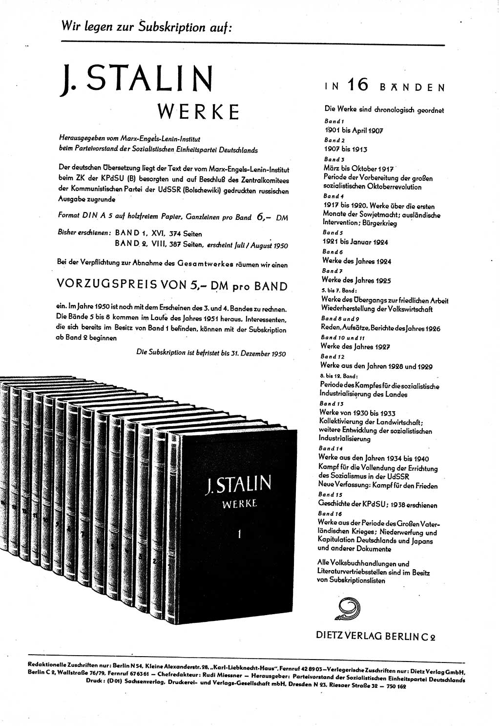 Neuer Weg (NW), Halbmonatsschrift für aktuelle Fragen der Arbeiterbewegung [Zentralkomitee (ZK) Sozialistische Einheitspartei Deutschlands (SED)], 5. Jahrgang [Deutsche Demokratische Republik (DDR)] 1950, Heft 14/33 (NW ZK SED DDR 1950, H. 14/33)