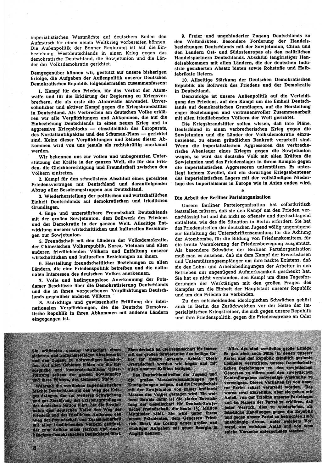 Neuer Weg (NW), Halbmonatsschrift für aktuelle Fragen der Arbeiterbewegung [Zentralkomitee (ZK) Sozialistische Einheitspartei Deutschlands (SED)], 5. Jahrgang [Deutsche Demokratische Republik (DDR)] 1950, Heft 15/8 (NW ZK SED DDR 1950, H. 15/8)