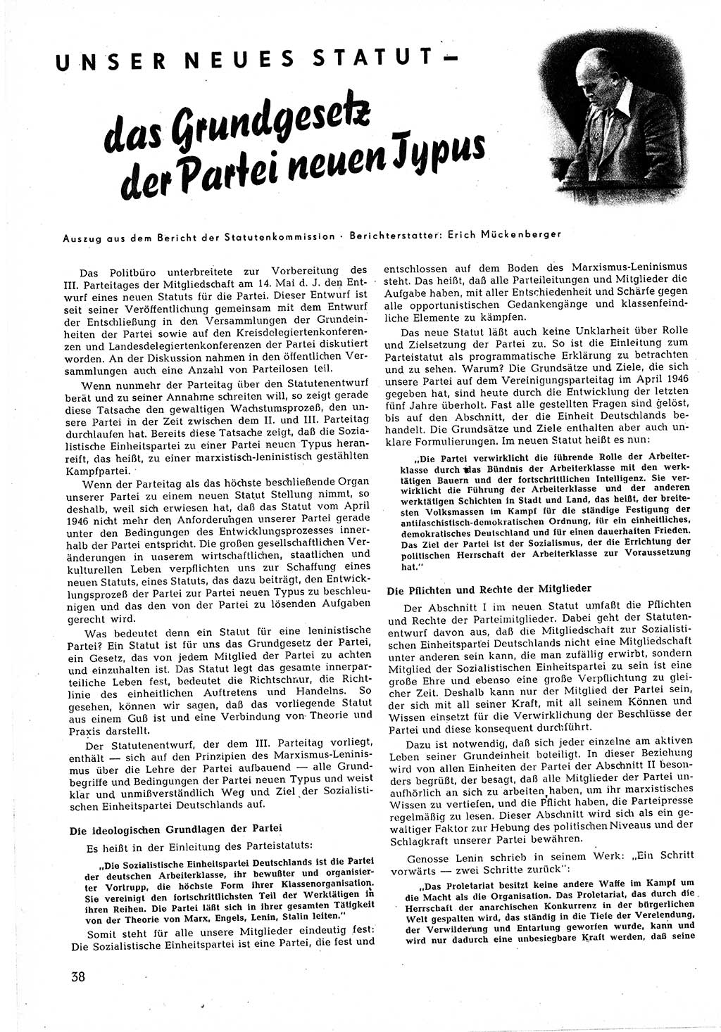 Neuer Weg (NW), Halbmonatsschrift für aktuelle Fragen der Arbeiterbewegung [Zentralkomitee (ZK) Sozialistische Einheitspartei Deutschlands (SED)], 5. Jahrgang [Deutsche Demokratische Republik (DDR)] 1950, Heft 15/38 (NW ZK SED DDR 1950, H. 15/38)