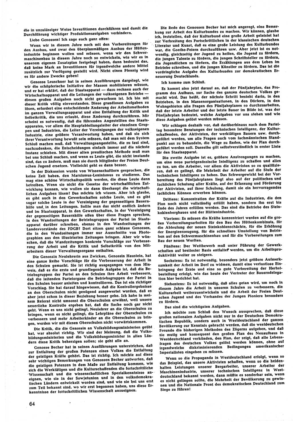 Neuer Weg (NW), Halbmonatsschrift für aktuelle Fragen der Arbeiterbewegung [Zentralkomitee (ZK) Sozialistische Einheitspartei Deutschlands (SED)], 5. Jahrgang [Deutsche Demokratische Republik (DDR)] 1950, Heft 15/64 (NW ZK SED DDR 1950, H. 15/64)
