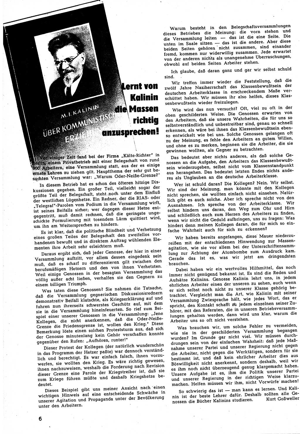 Neuer Weg (NW), Halbmonatsschrift für aktuelle Fragen der Arbeiterbewegung [Zentralkomitee (ZK) Sozialistische Einheitspartei Deutschlands (SED)], 5. Jahrgang [Deutsche Demokratische Republik (DDR)] 1950, Heft 17/6 (NW ZK SED DDR 1950, H. 17/6)