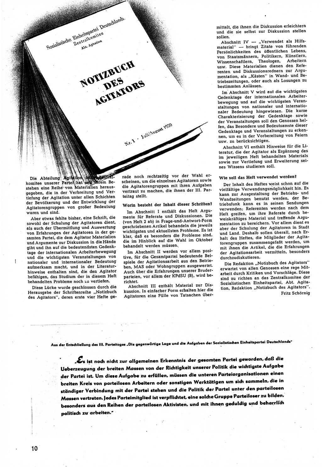 Neuer Weg (NW), Halbmonatsschrift für aktuelle Fragen der Arbeiterbewegung [Zentralkomitee (ZK) Sozialistische Einheitspartei Deutschlands (SED)], 5. Jahrgang [Deutsche Demokratische Republik (DDR)] 1950, Heft 17/10 (NW ZK SED DDR 1950, H. 17/10)