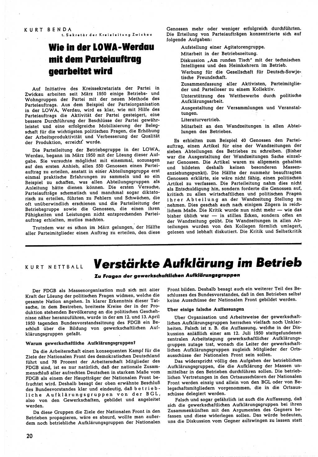 Neuer Weg (NW), Halbmonatsschrift für aktuelle Fragen der Arbeiterbewegung [Zentralkomitee (ZK) Sozialistische Einheitspartei Deutschlands (SED)], 5. Jahrgang [Deutsche Demokratische Republik (DDR)] 1950, Heft 17/20 (NW ZK SED DDR 1950, H. 17/20)