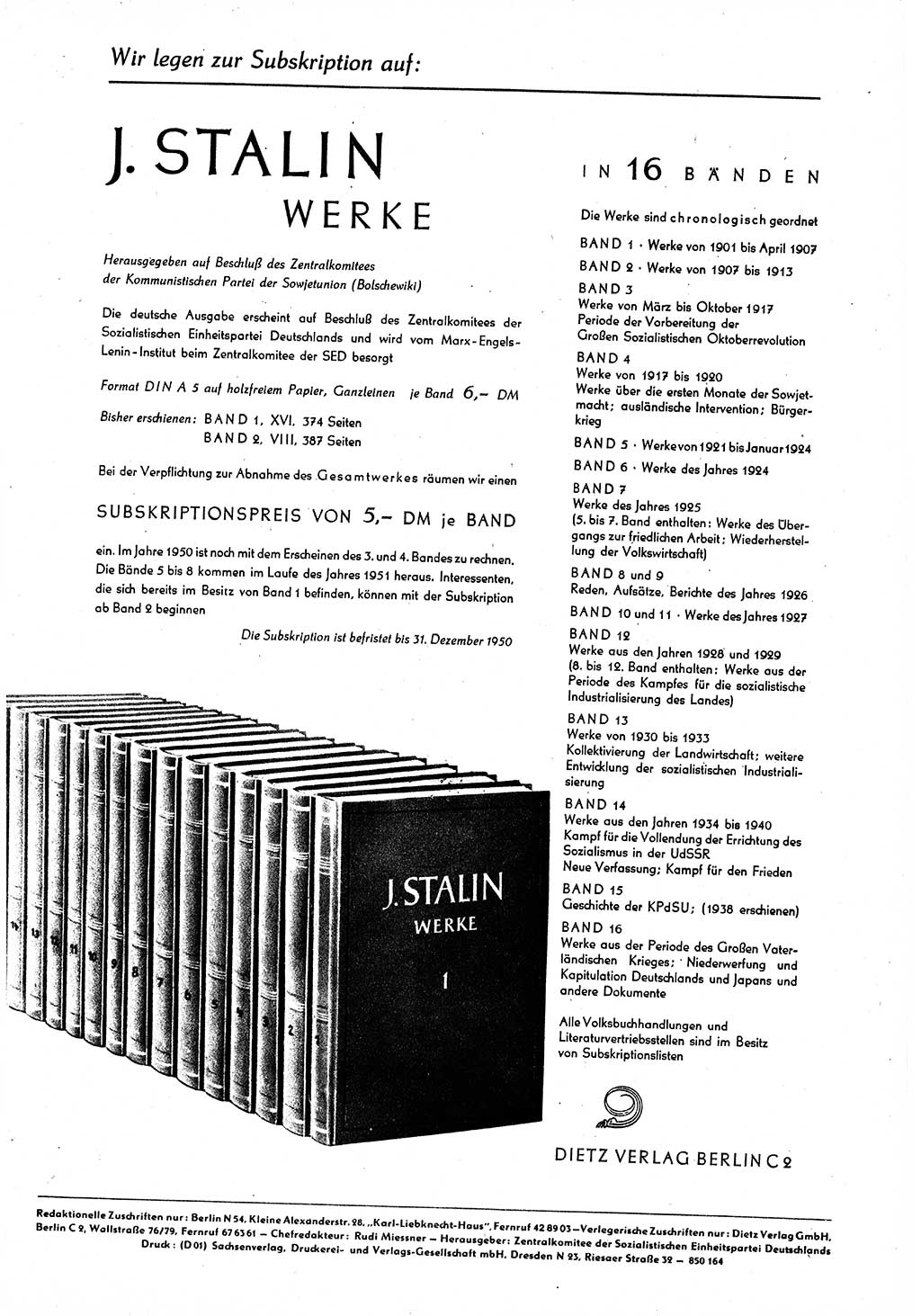 Neuer Weg (NW), Halbmonatsschrift für aktuelle Fragen der Arbeiterbewegung [Zentralkomitee (ZK) Sozialistische Einheitspartei Deutschlands (SED)], 5. Jahrgang [Deutsche Demokratische Republik (DDR)] 1950, Heft 17/33 (NW ZK SED DDR 1950, H. 17/33)