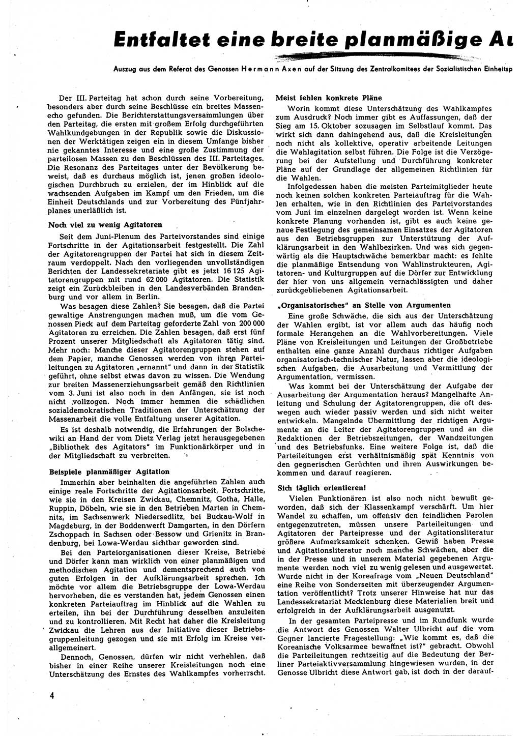 Neuer Weg (NW), Halbmonatsschrift für aktuelle Fragen der Arbeiterbewegung [Zentralkomitee (ZK) Sozialistische Einheitspartei Deutschlands (SED)], 5. Jahrgang [Deutsche Demokratische Republik (DDR)] 1950, Heft 18/4 (NW ZK SED DDR 1950, H. 18/4)